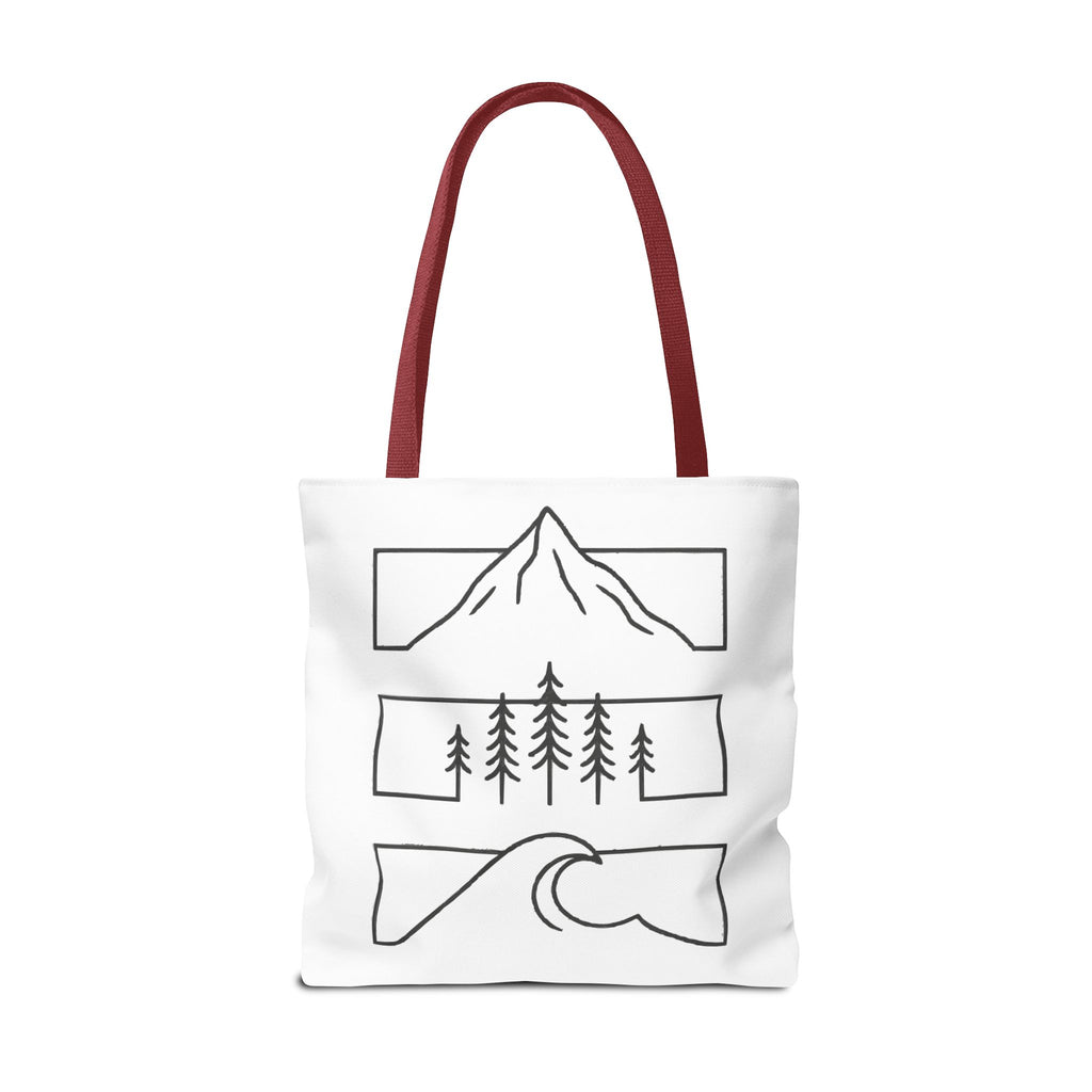 Mountain Wave Tote Bag, Inspirational Gift, Eco-Friendly Shopping Bag