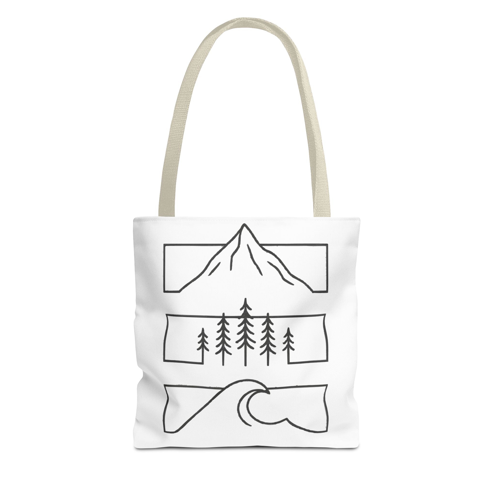 Mountain Wave Tote Bag, Inspirational Gift, Eco-Friendly Shopping Bag