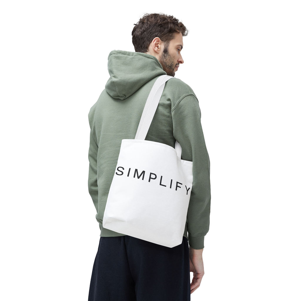 Simplify Tote Bag, Inspirational Gift, Eco-Friendly Shopping Bag