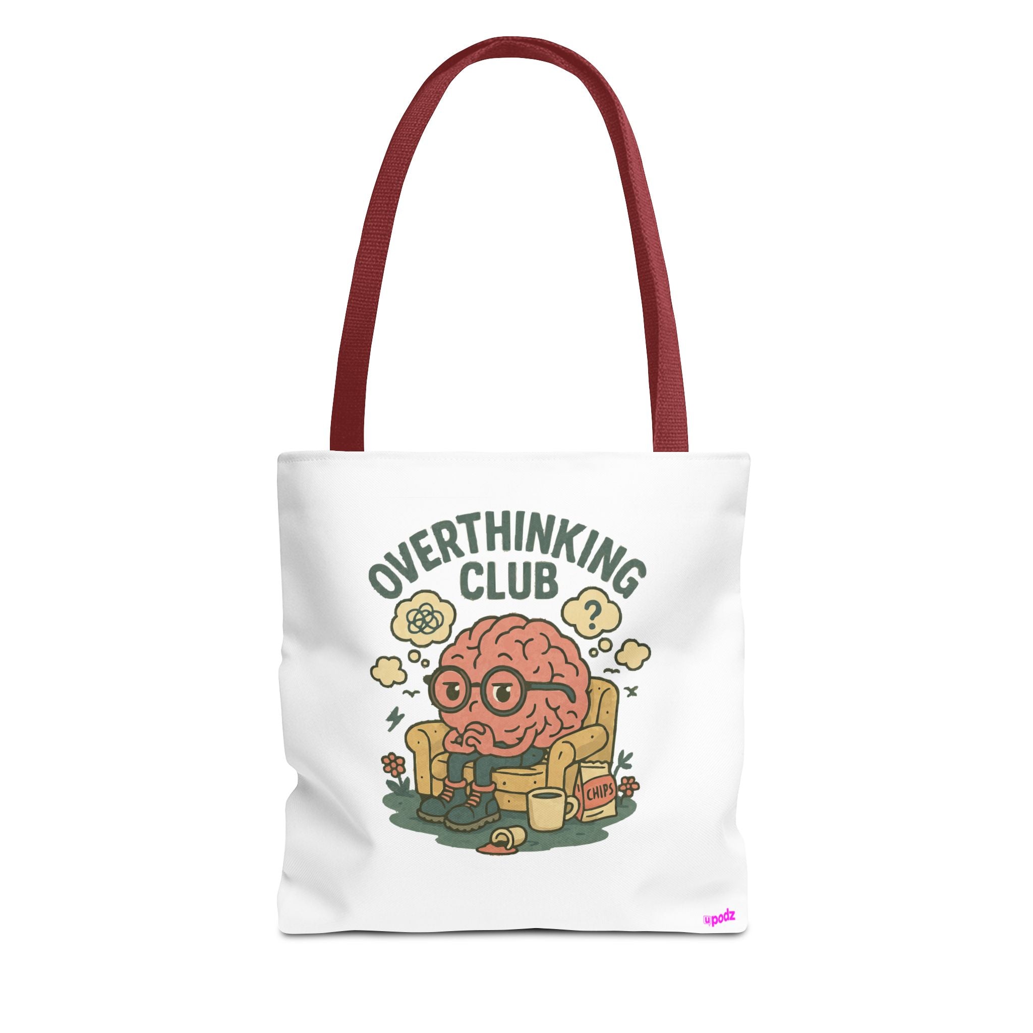 Overthinking Brain Quirky Design, Fun Bag