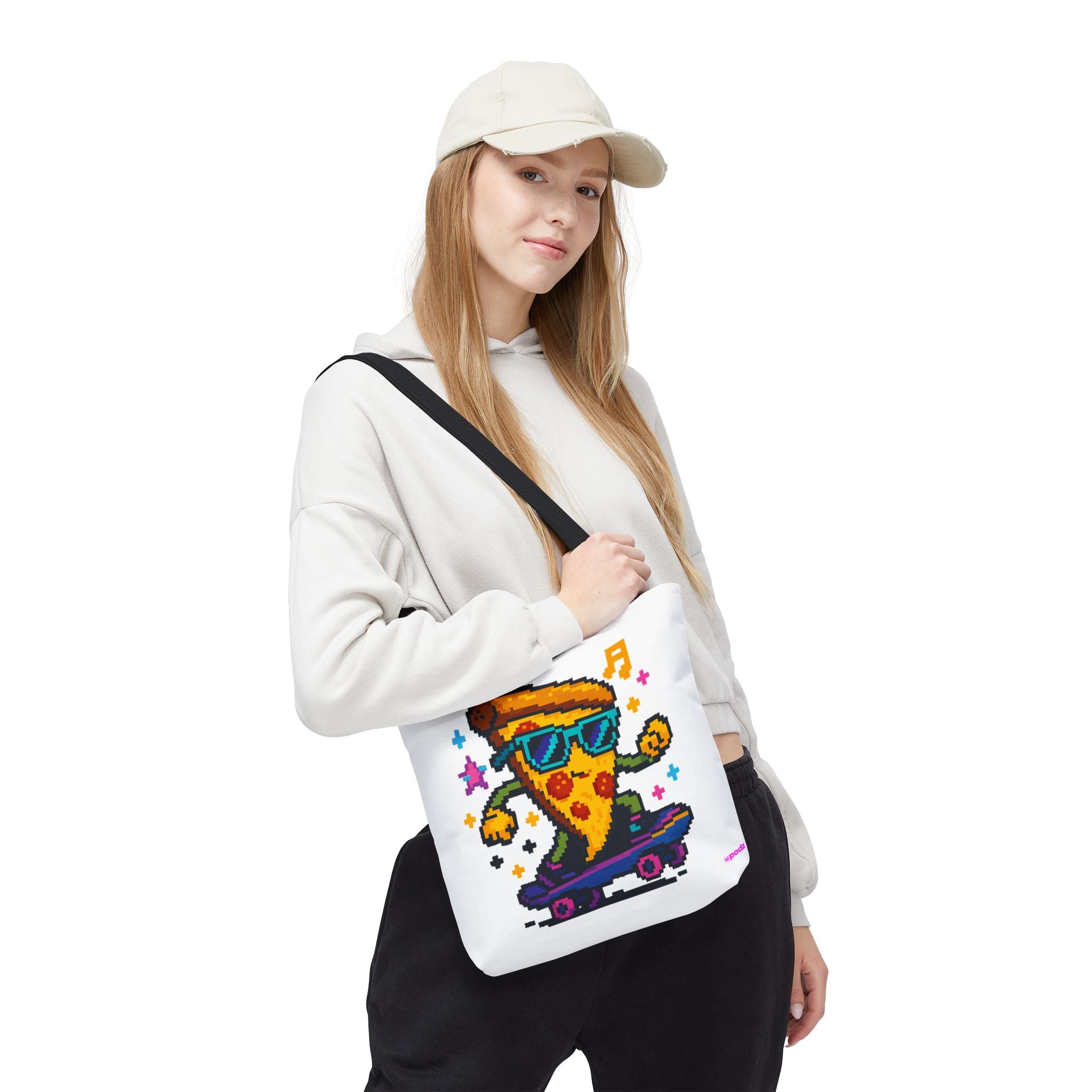 Pizza Skater Tote Bag Design, Fun Bag