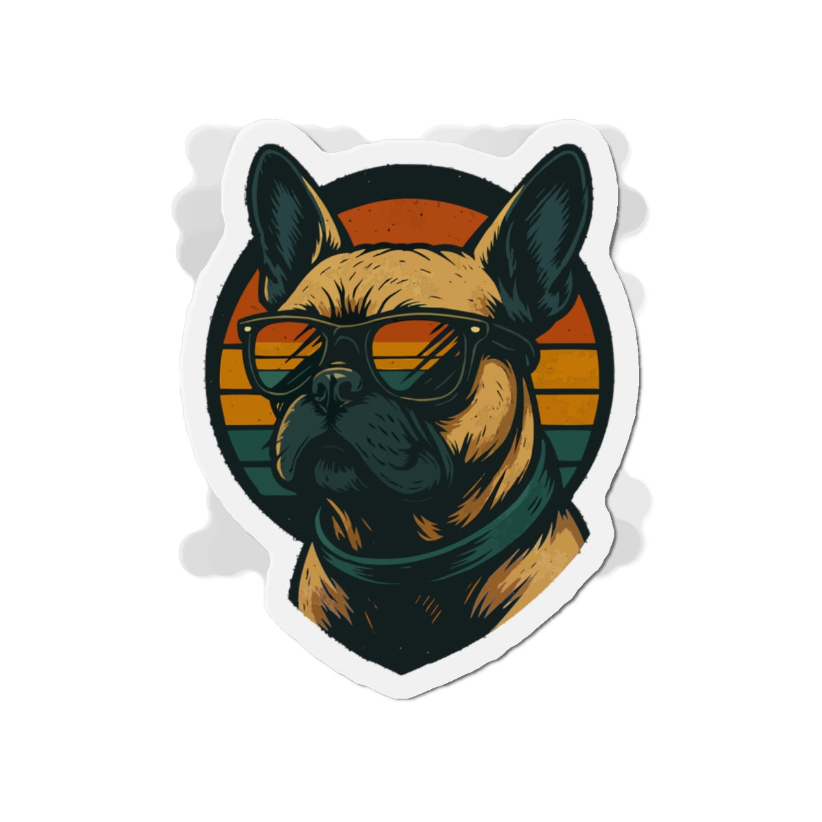 Bull Dog Sunset Die-Cut Magnets | Cute Home Decor