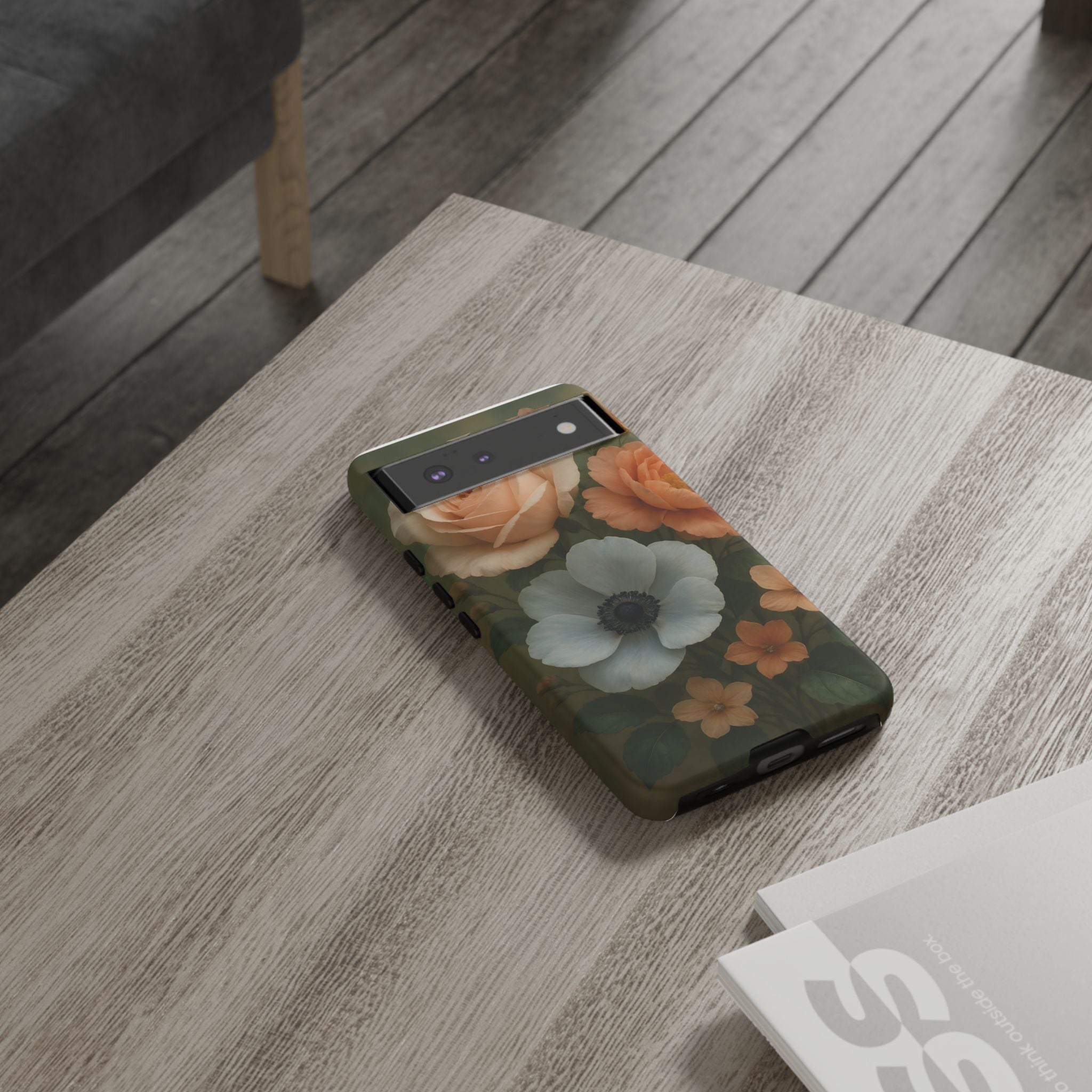Floral Design White Cover Design, Tough Cases, Phone Cover