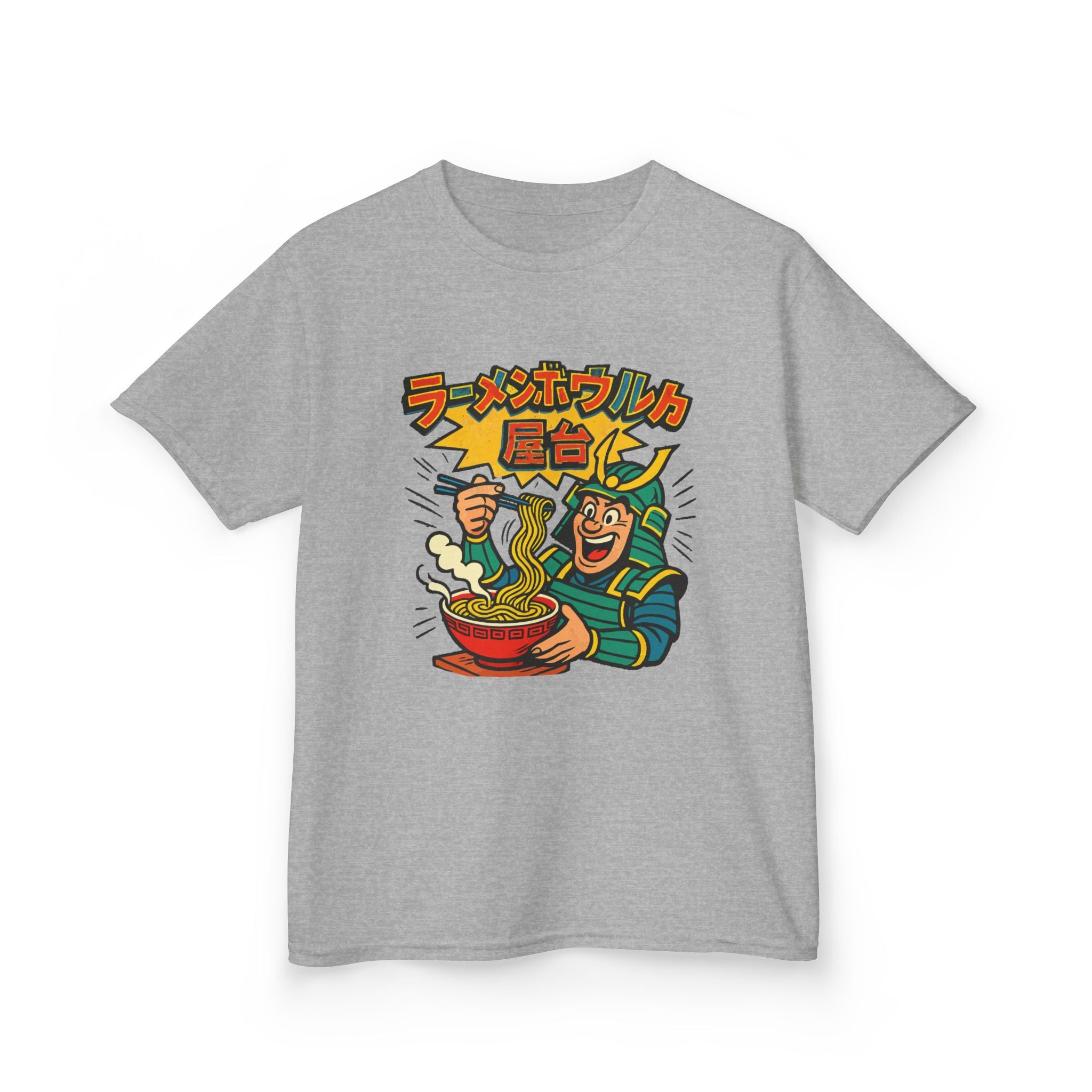 Cartoon Ramen Bowel Street Food Kids Tee, Fun Graphic Tee, Kids Cotton T-Shirt