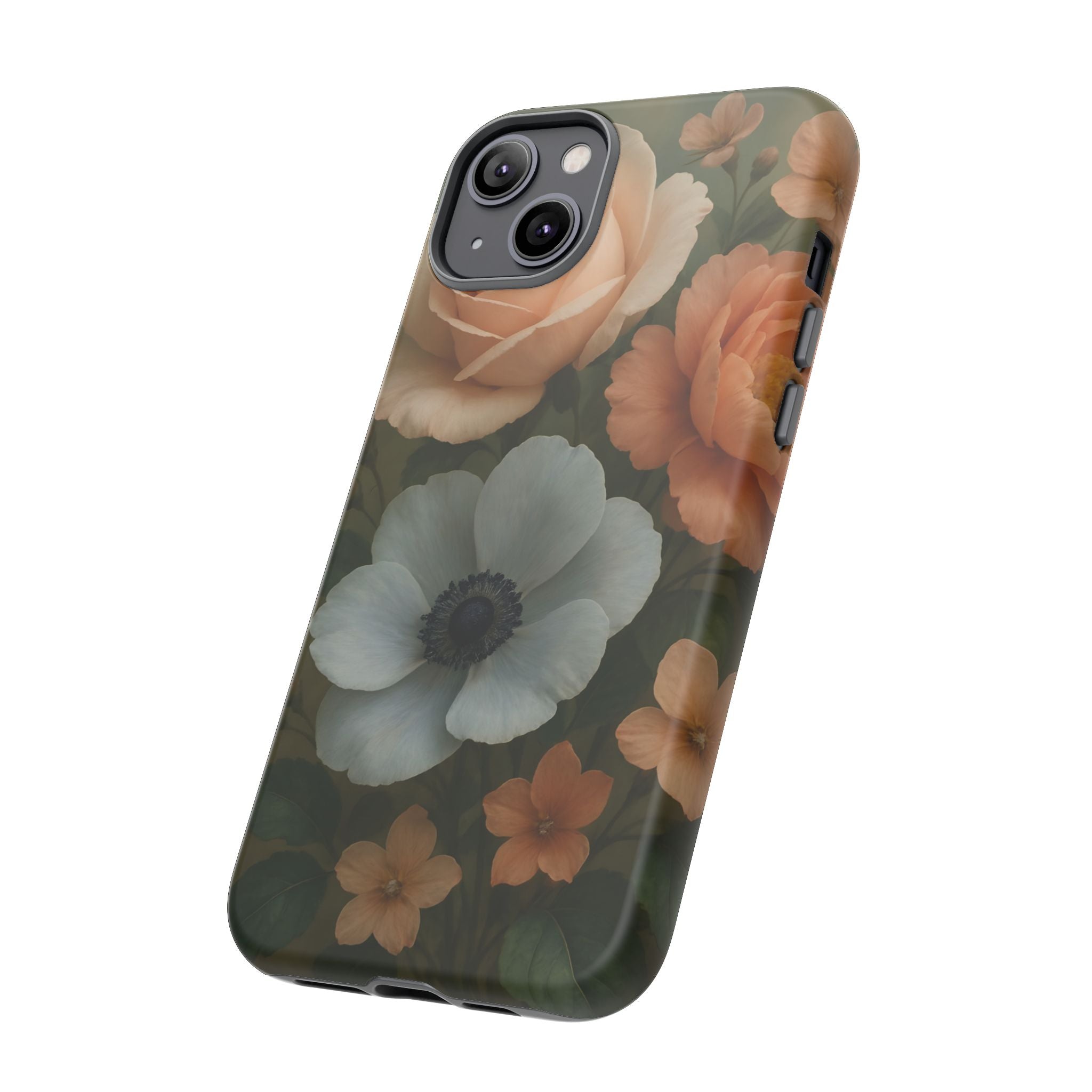 Floral Design White Cover Design, Tough Cases, Phone Cover