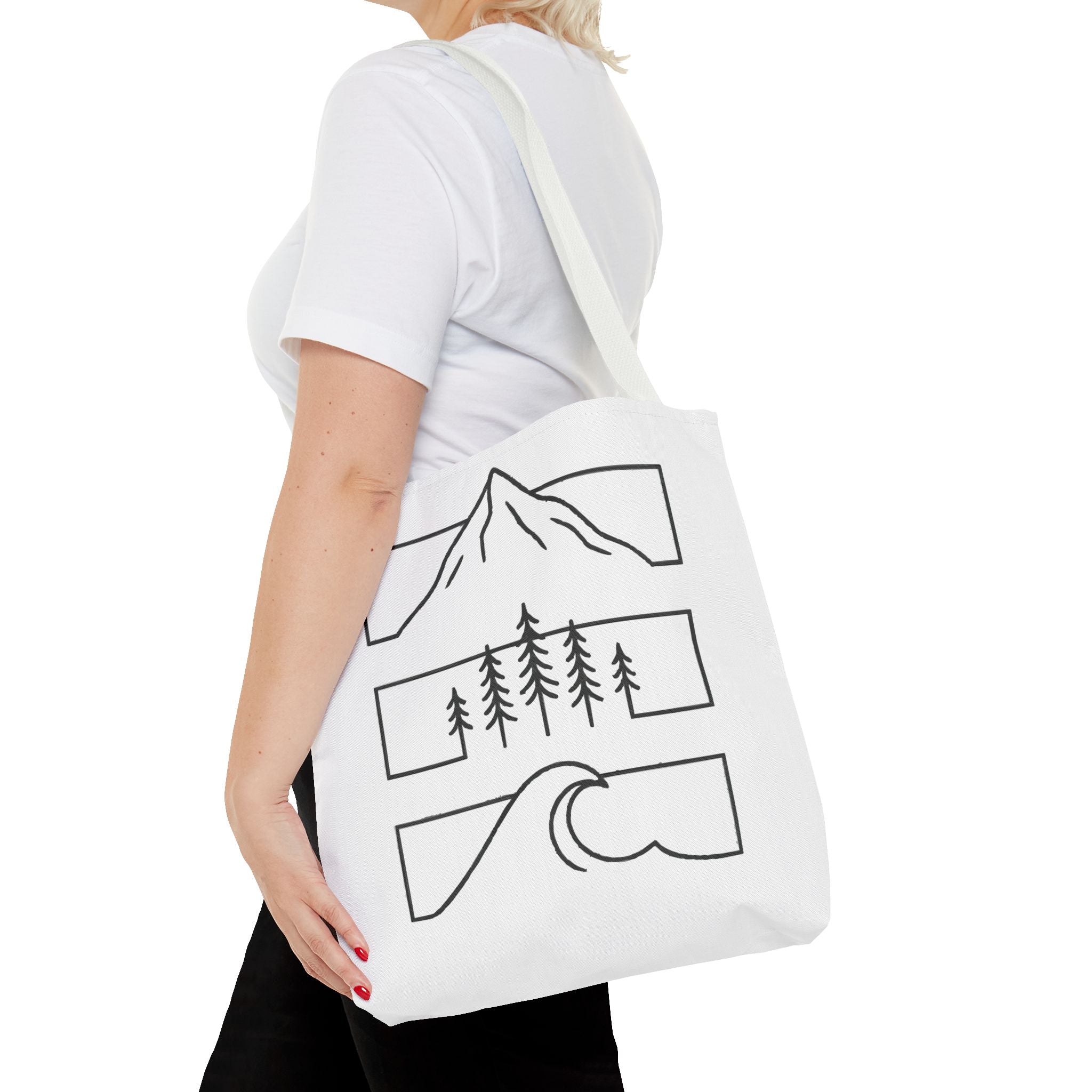 Mountain Wave Tote Bag, Inspirational Gift, Eco-Friendly Shopping Bag