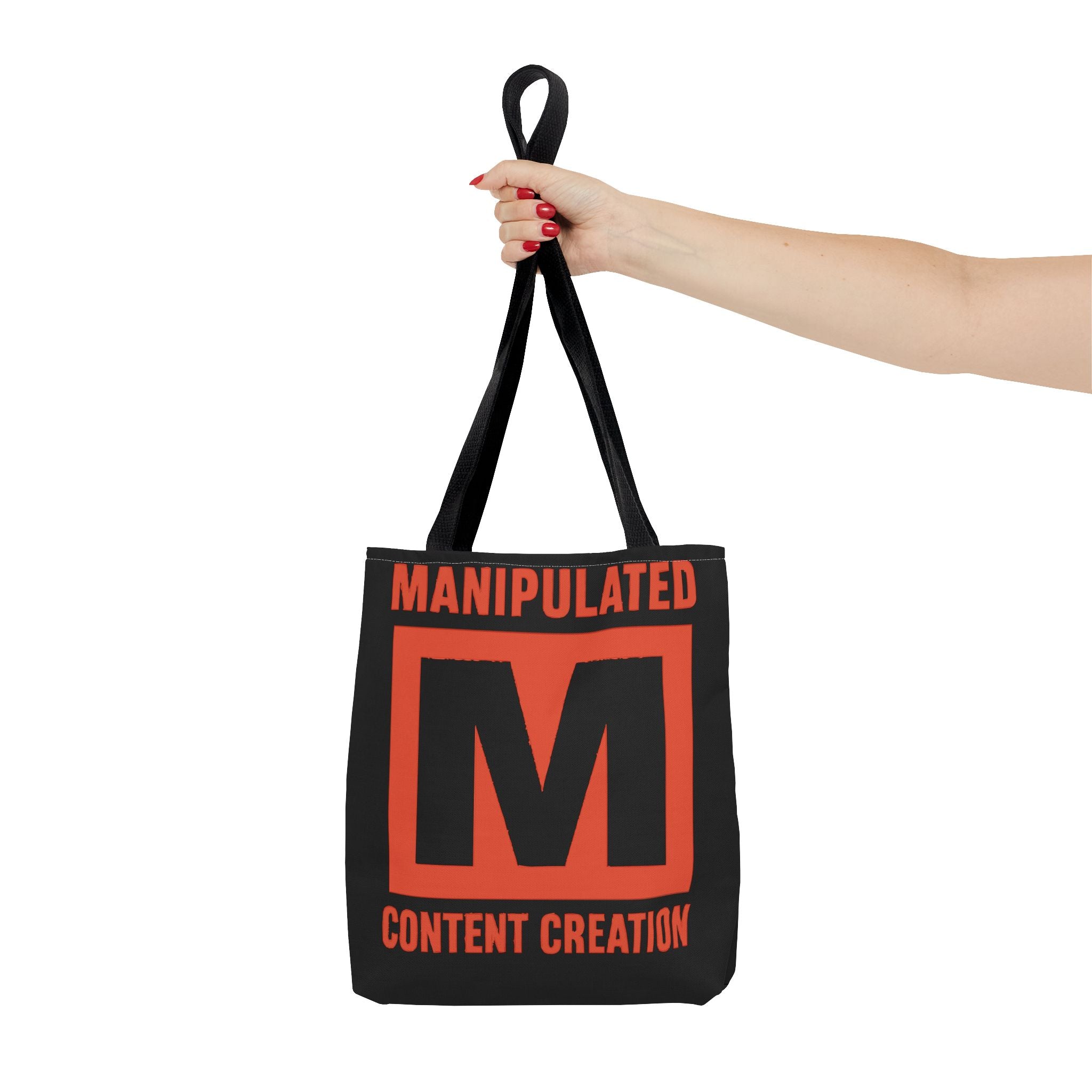 Manipulated Content Tote Bag, Inspirational Gift, Eco-Friendly Shopping Bag