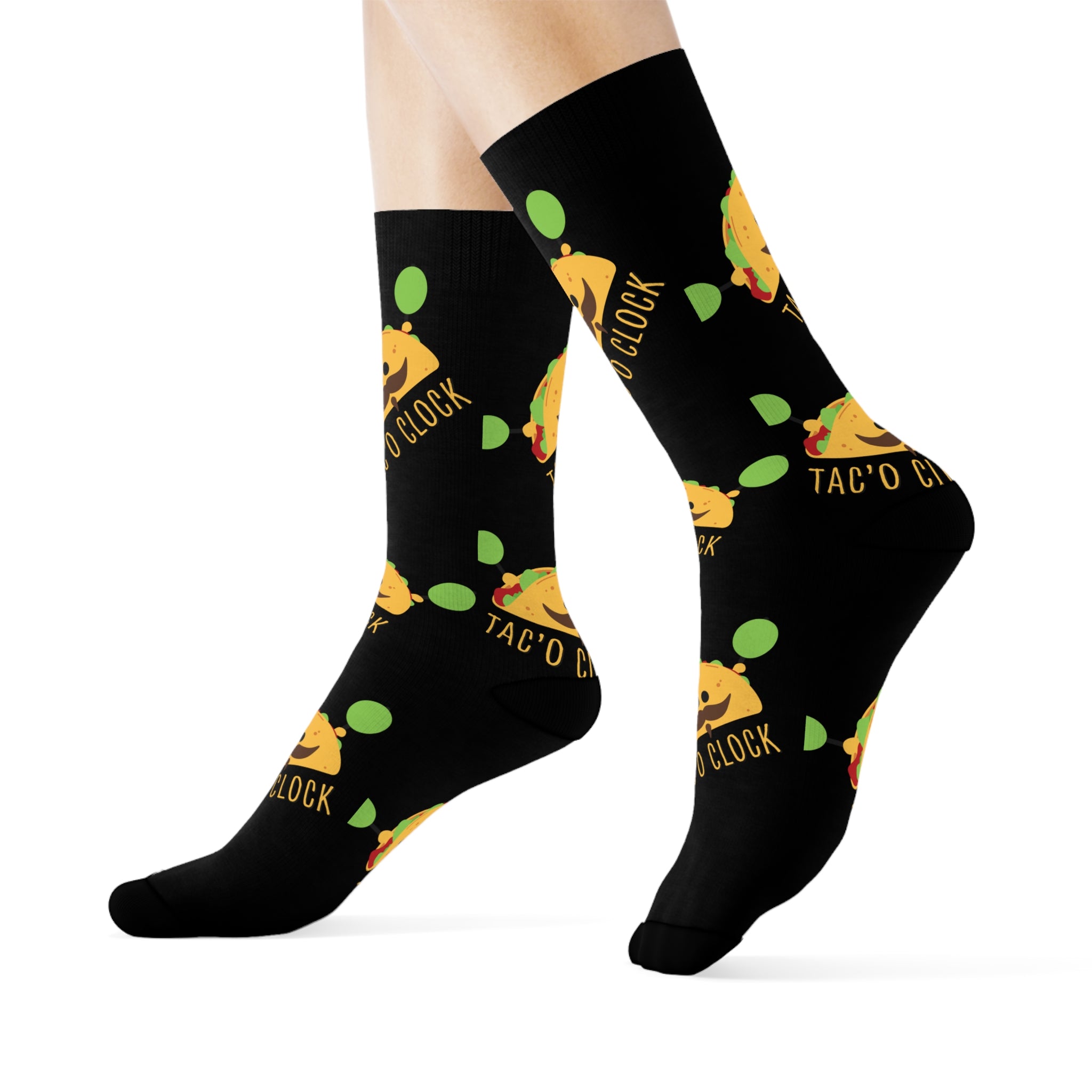 Tac o Clock Crew Socks, Jellyfish Design