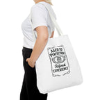 Aged to perfection Tote Bag, Inspirational Gift, Eco-Friendly Shopping Bag