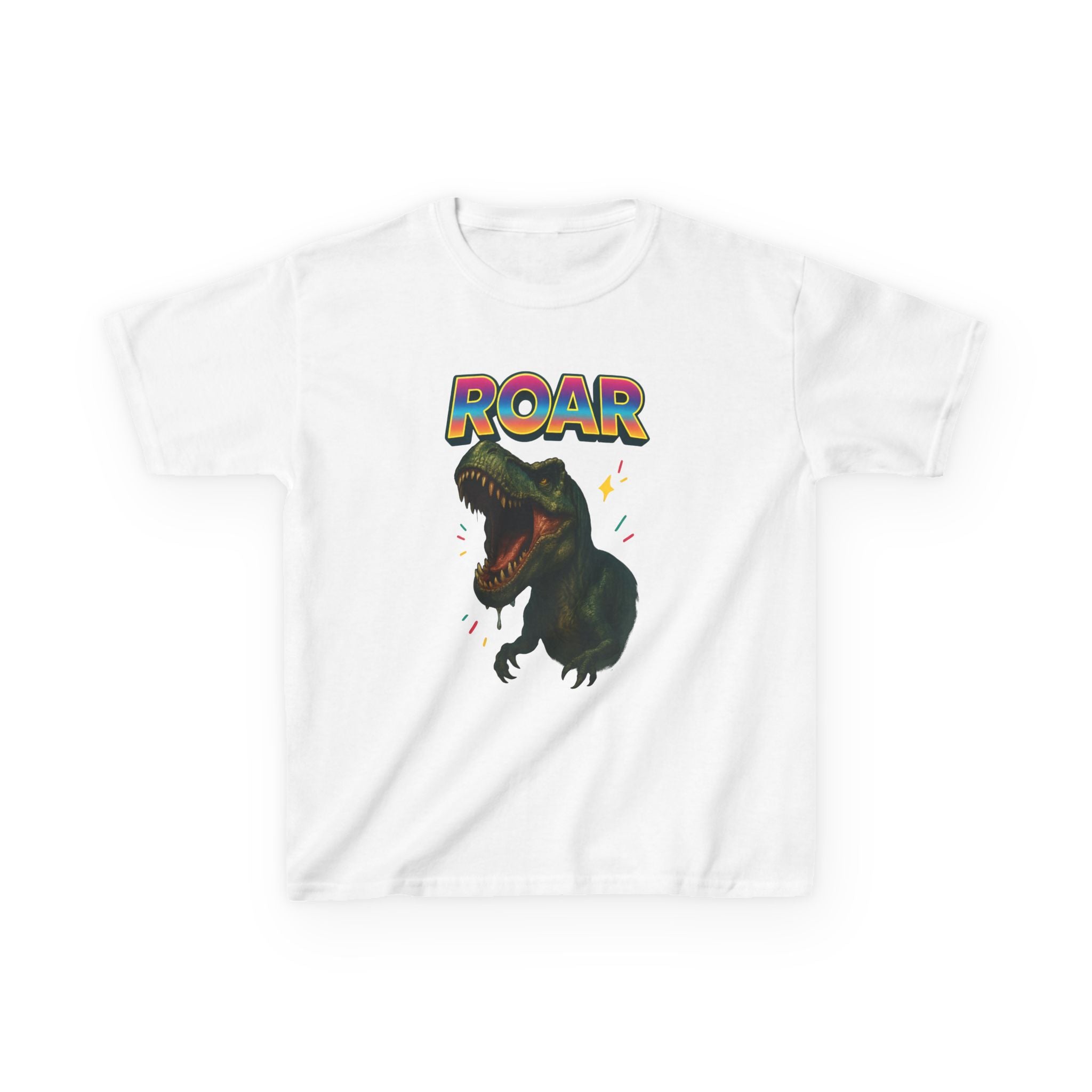 Dino Roar Kids Tee, Fun Graphic Tee, Kids Cotton T-Shirt