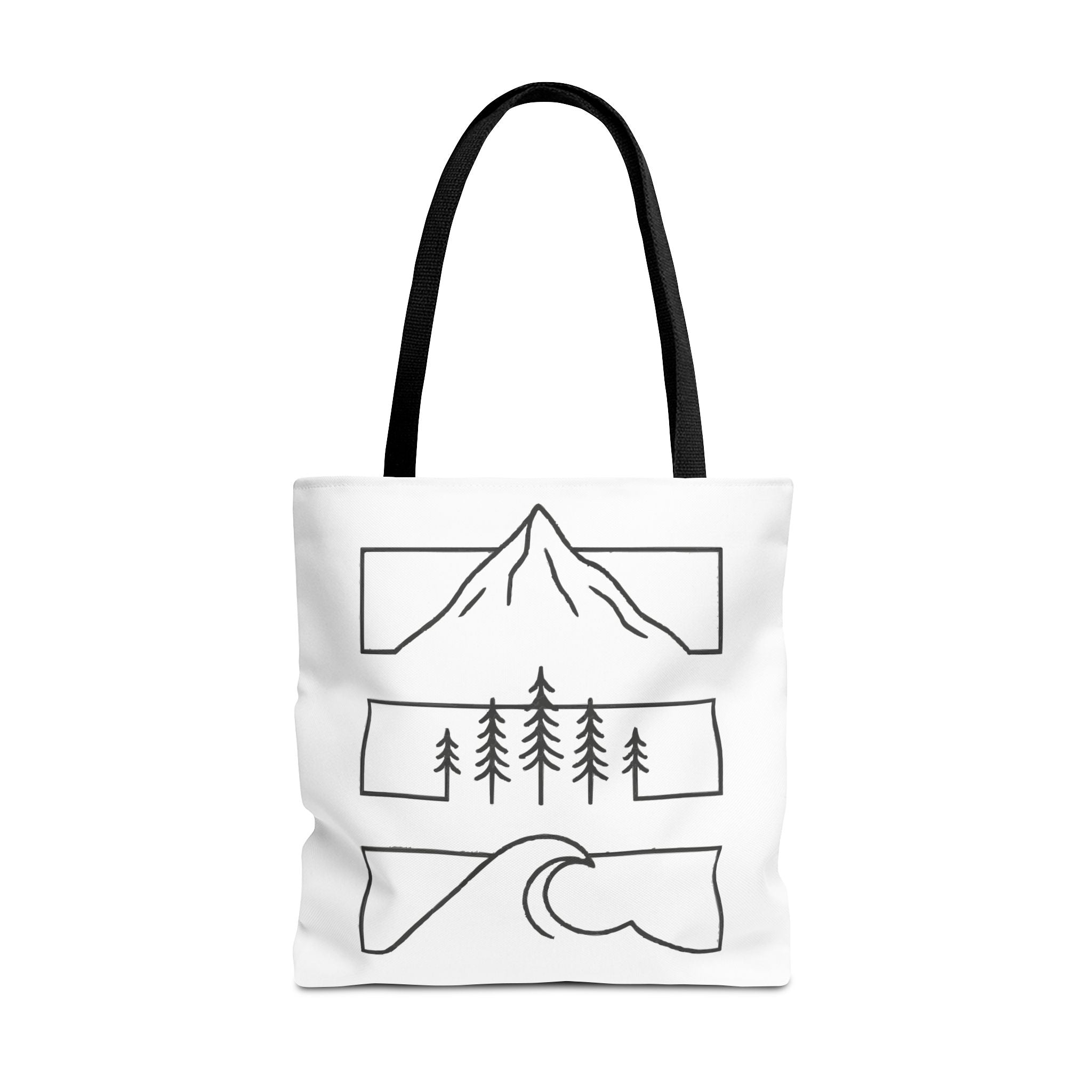 Mountain Wave Tote Bag, Inspirational Gift, Eco-Friendly Shopping Bag