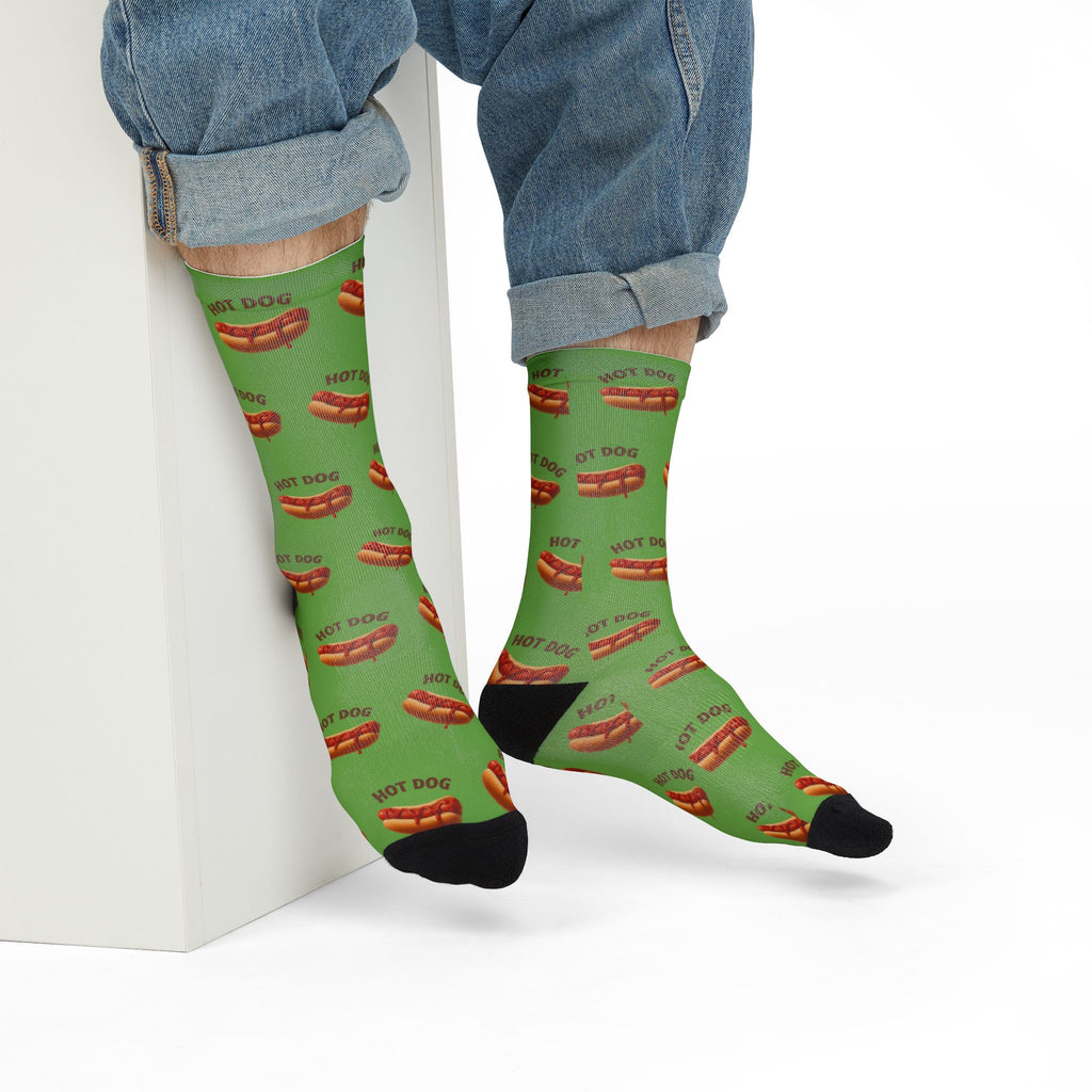 Hot Dog Design, Sublimation Crew Socks