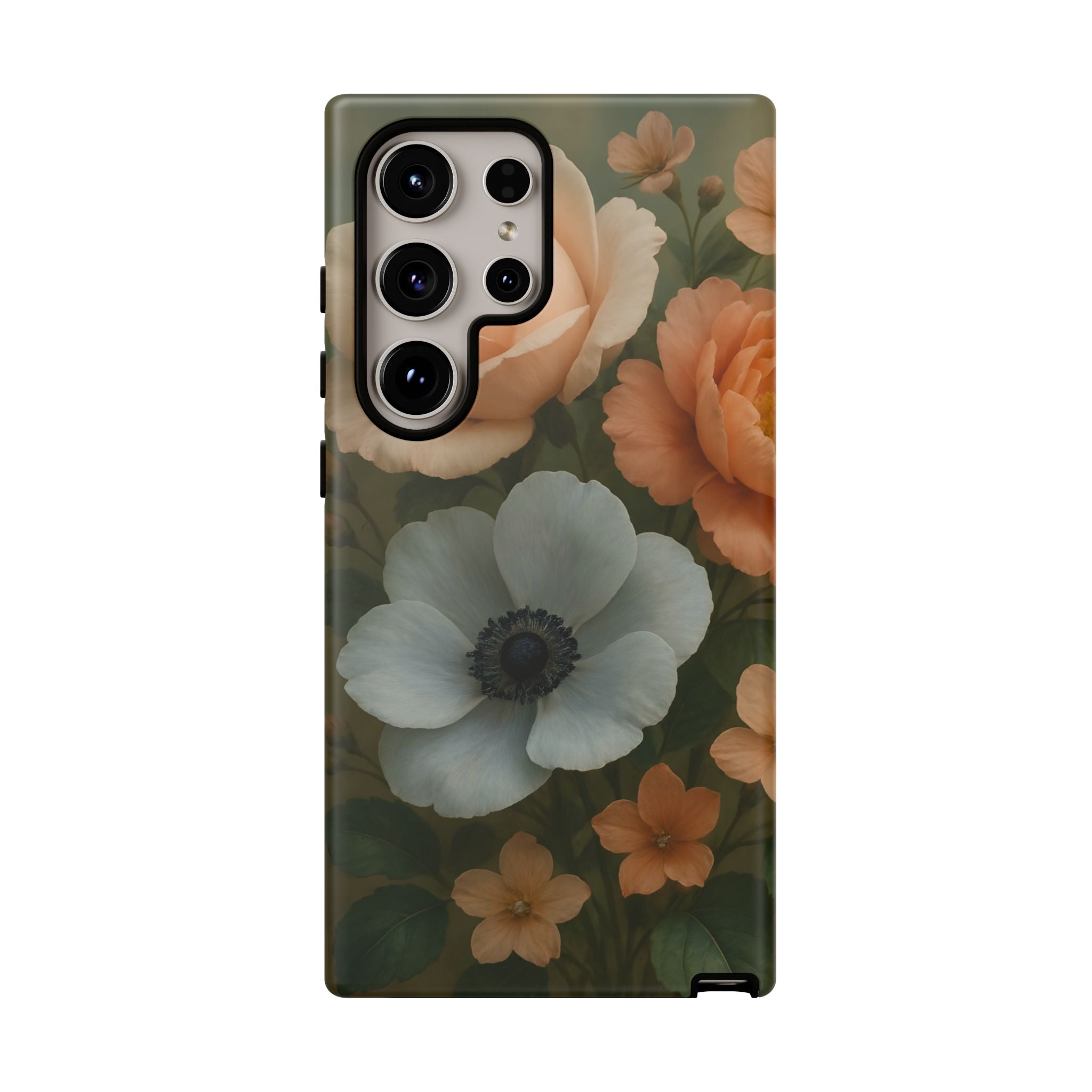 Floral Design White Cover Design, Tough Cases, Phone Cover