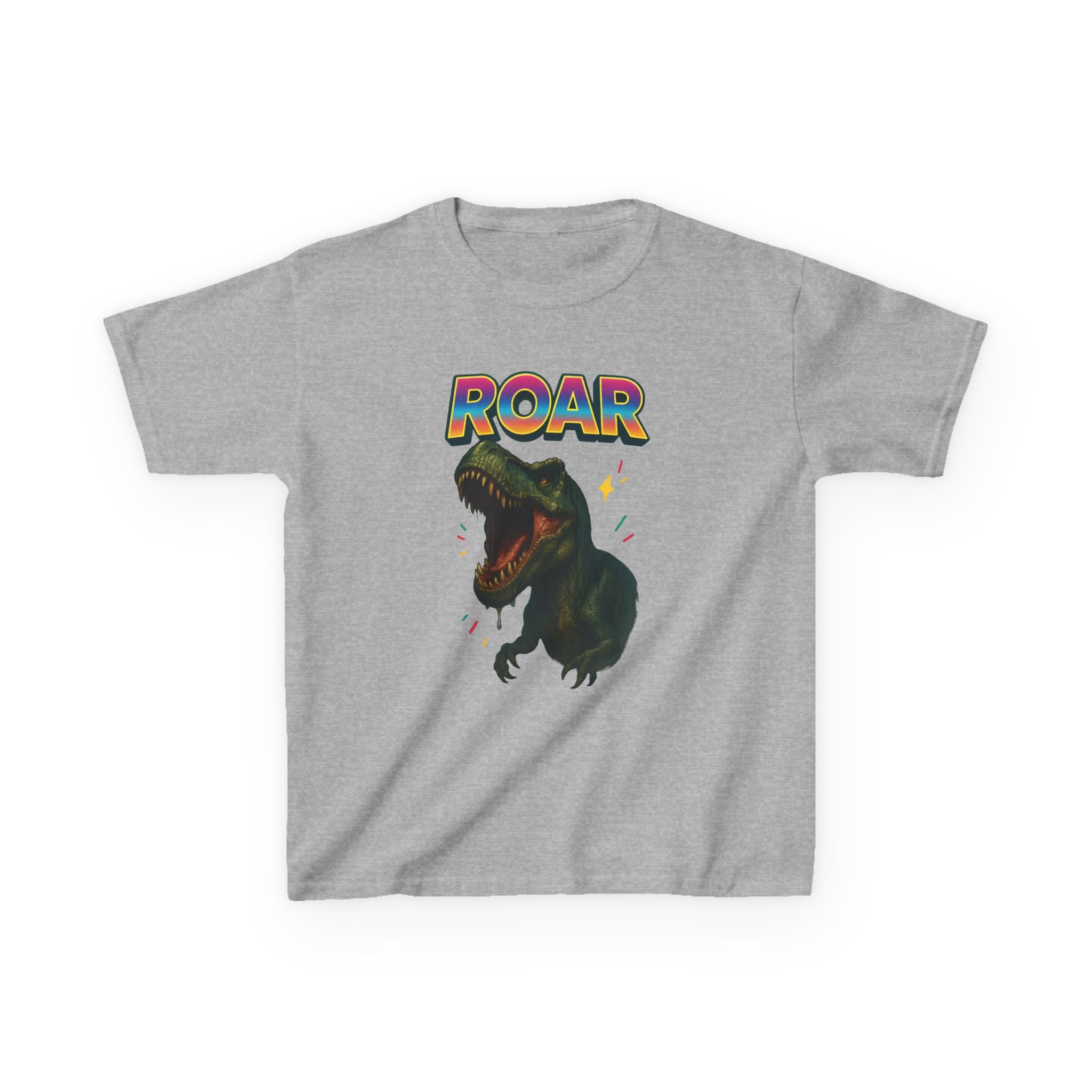 Dino Roar Kids Tee, Fun Graphic Tee, Kids Cotton T-Shirt