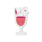 Cute Cat Wine Glass Die-Cut Magnets, Fun Refrigerator Magnets