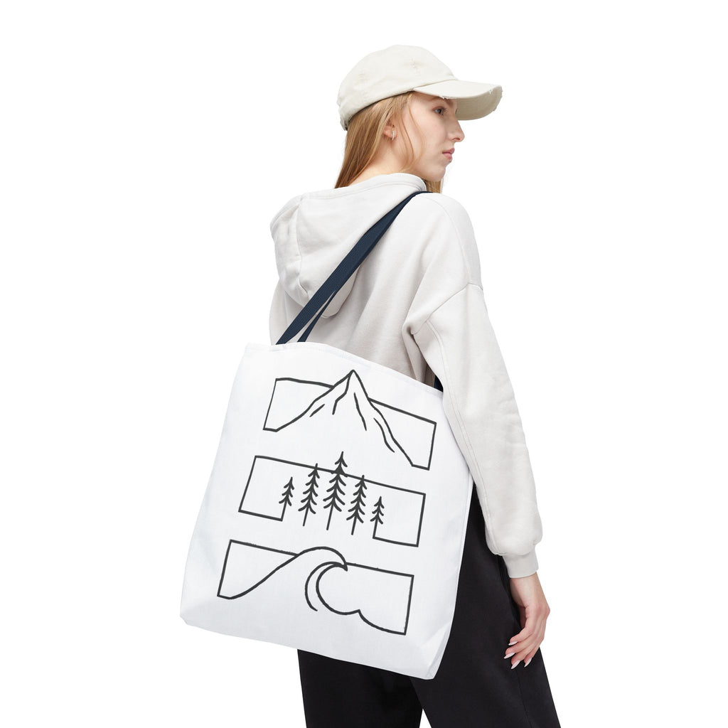 Mountain Wave Tote Bag, Inspirational Gift, Eco-Friendly Shopping Bag