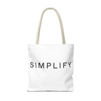 Simplify Tote Bag, Inspirational Gift, Eco-Friendly Shopping Bag