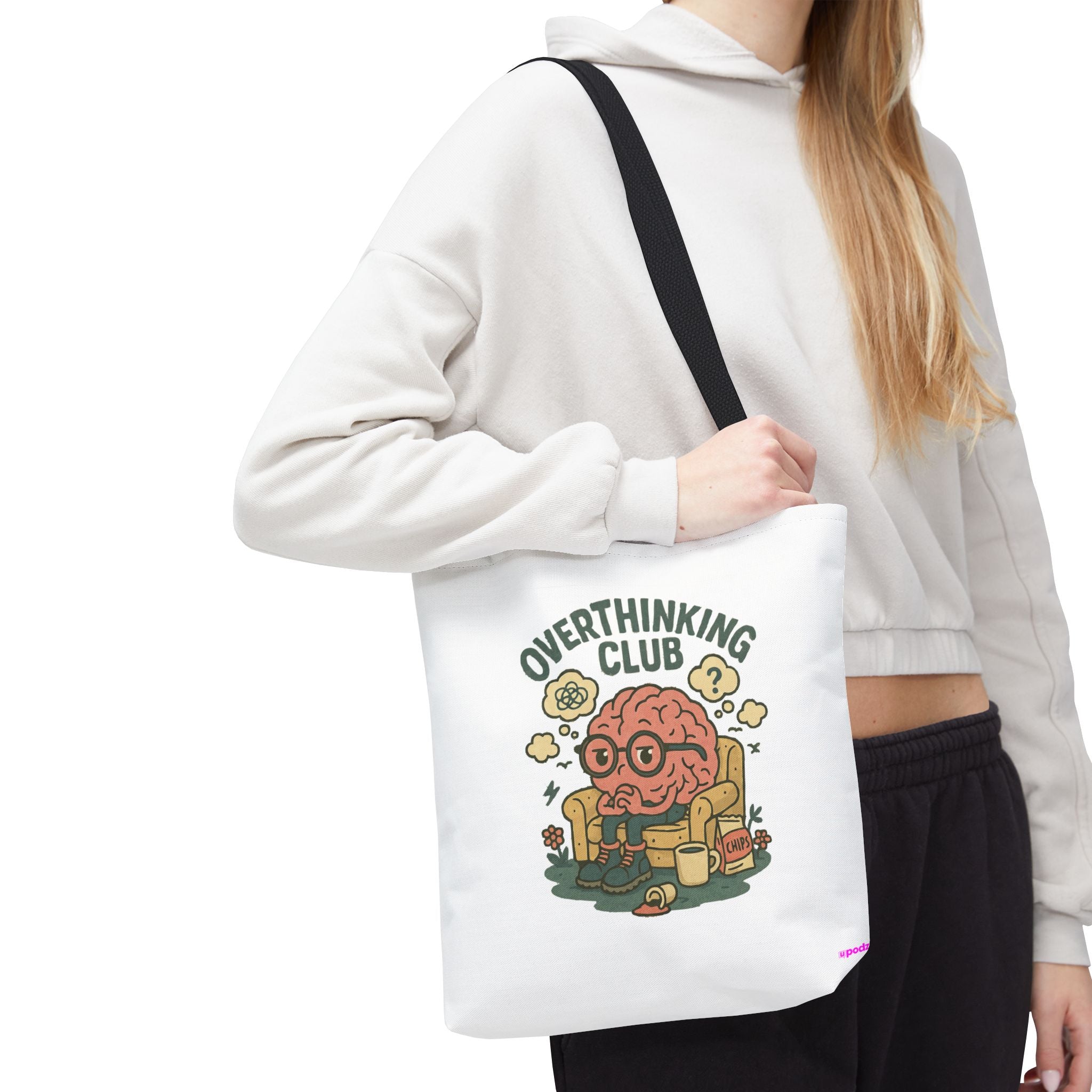 Overthinking Brain Quirky Design, Fun Bag