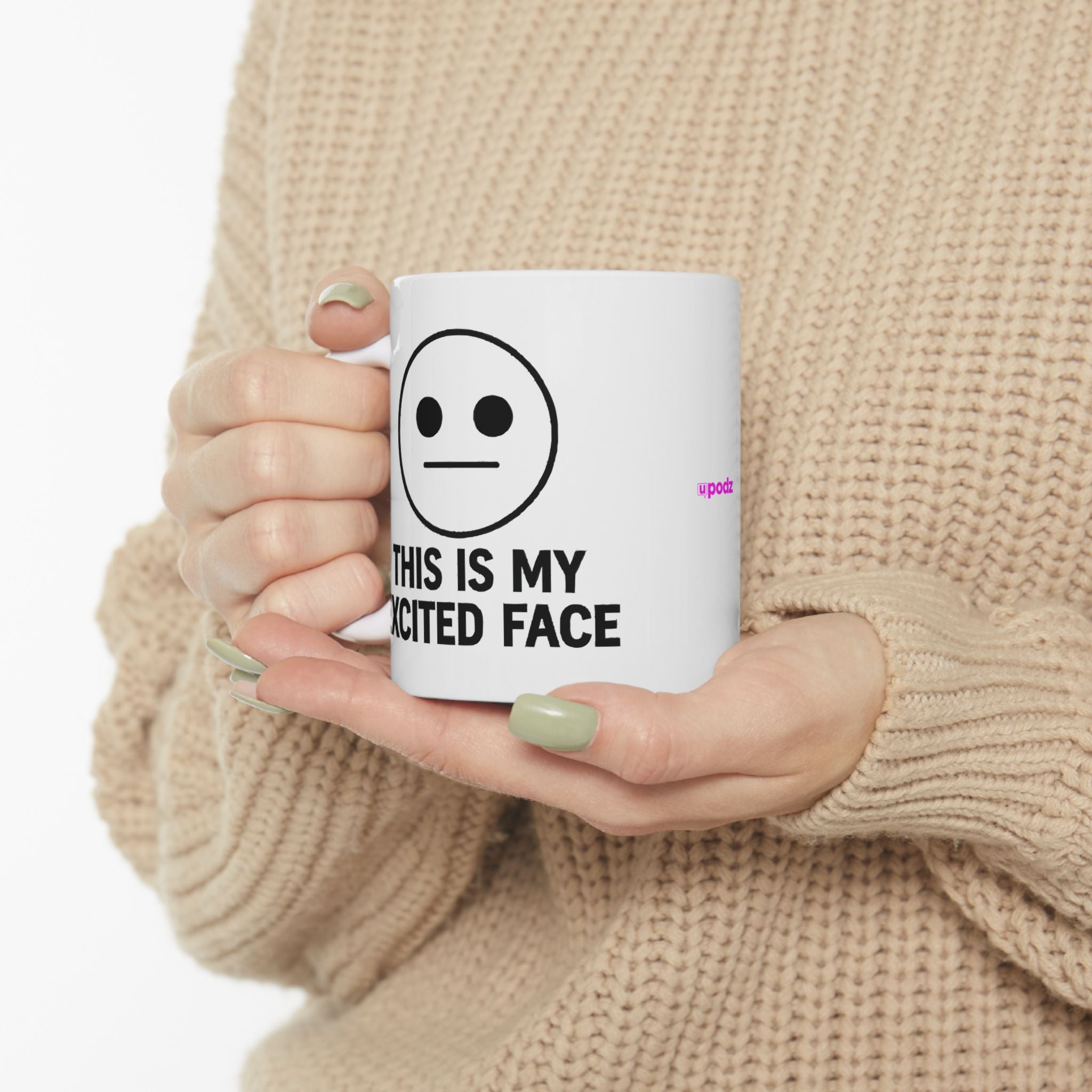 Exited Face Ceramic Mug |  Personalized Mug