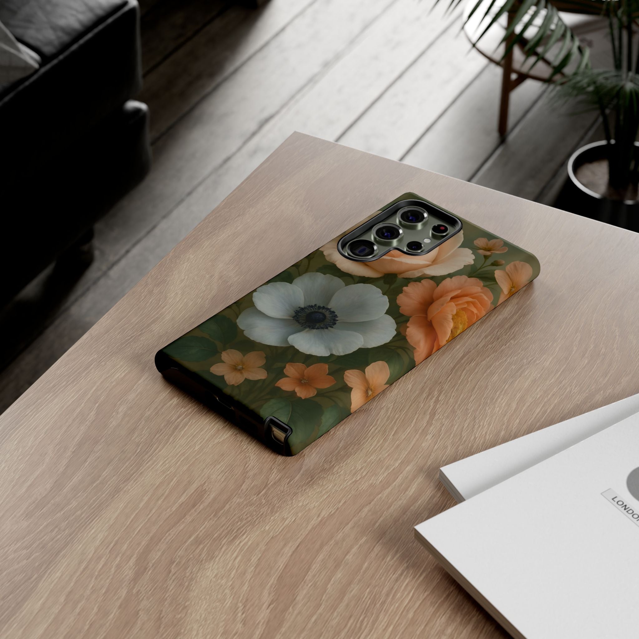 Floral Design White Cover Design, Tough Cases, Phone Cover