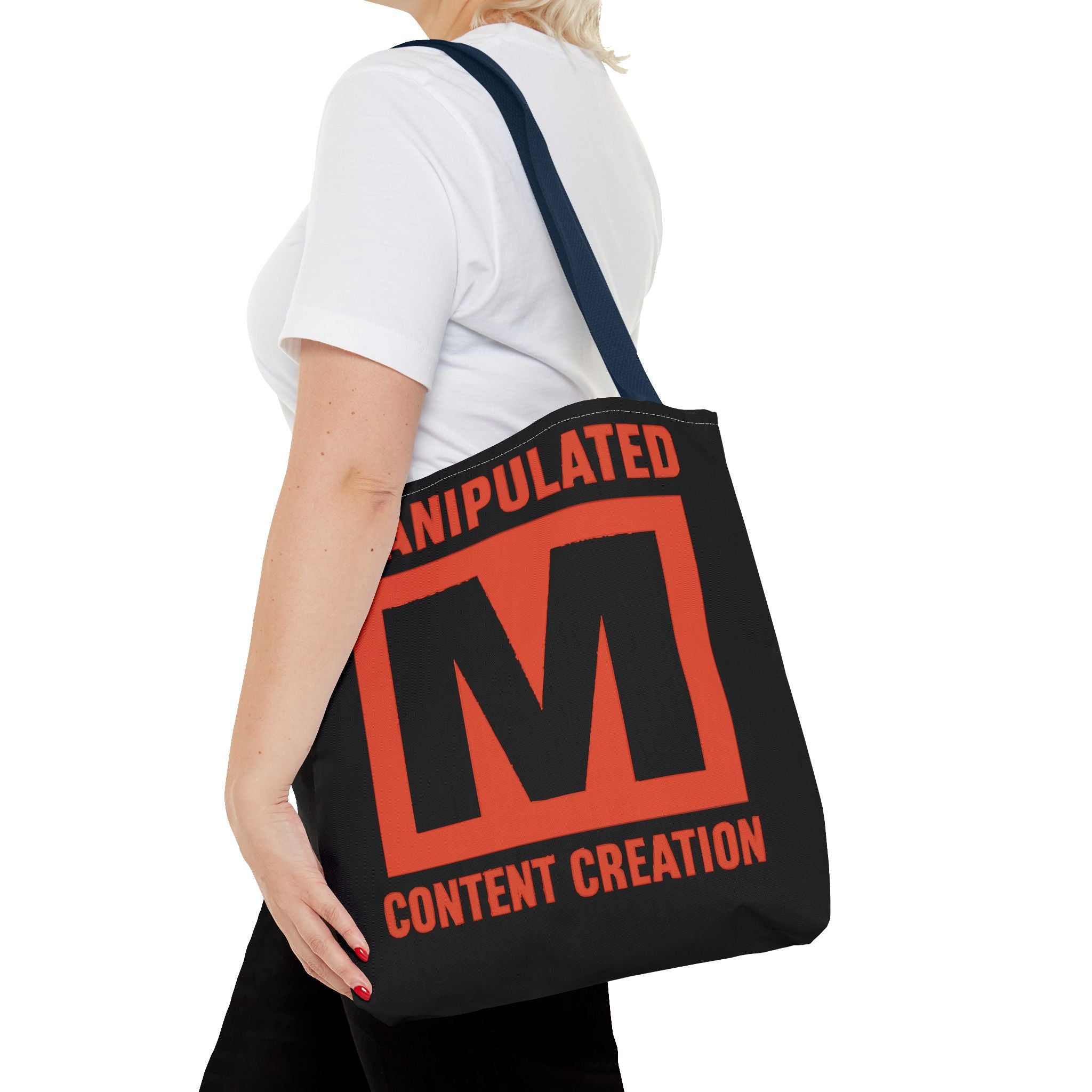 Manipulated Content Tote Bag, Inspirational Gift, Eco-Friendly Shopping Bag