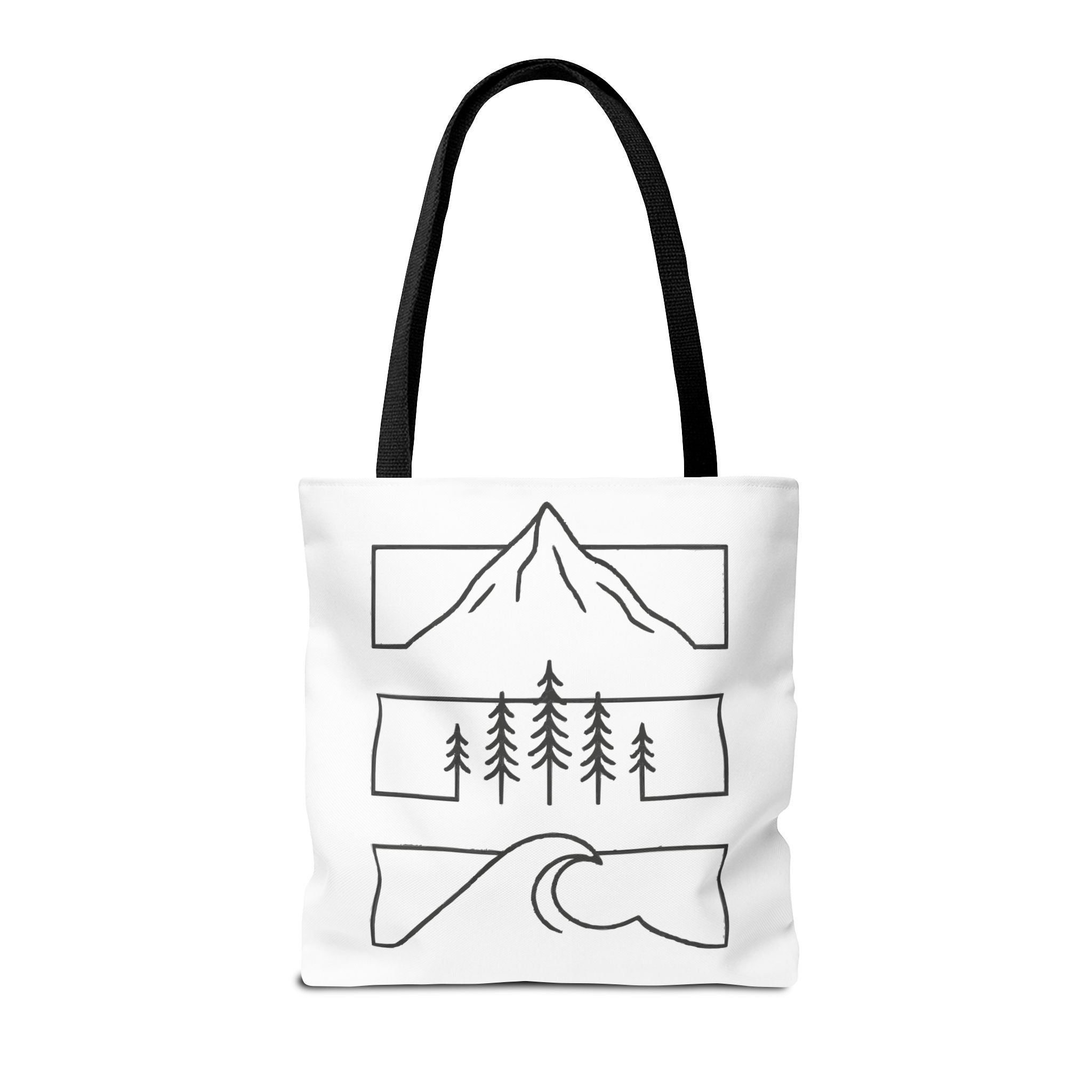 Mountain Wave Tote Bag, Inspirational Gift, Eco-Friendly Shopping Bag