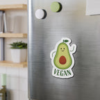 Vegan Avocado Die-Cut Magnets - Cute Kitchen Decor, Refrigerator Magnet