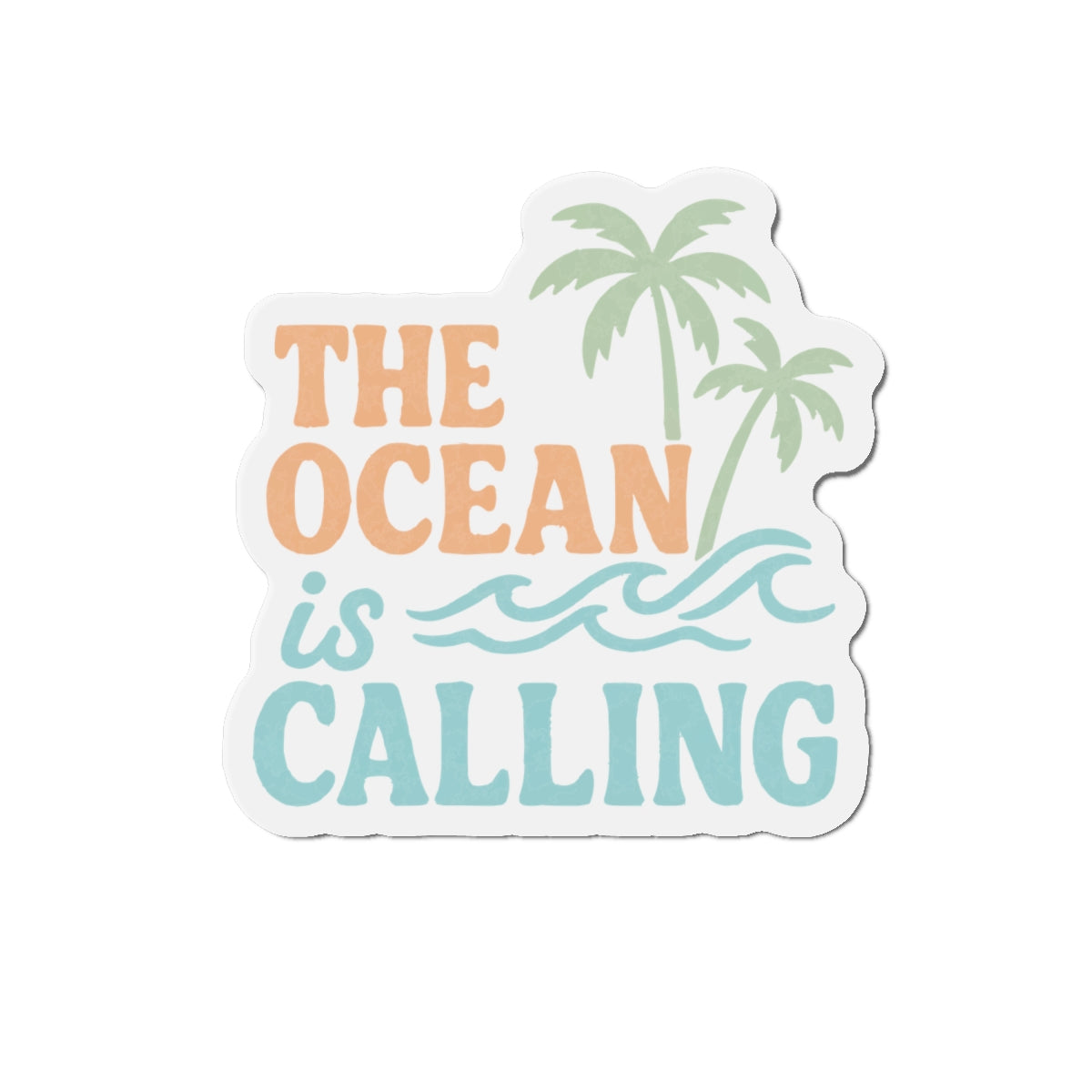 Tropical Die-Cut Magnet - Ocean Vibes, Refrigerator Magnet