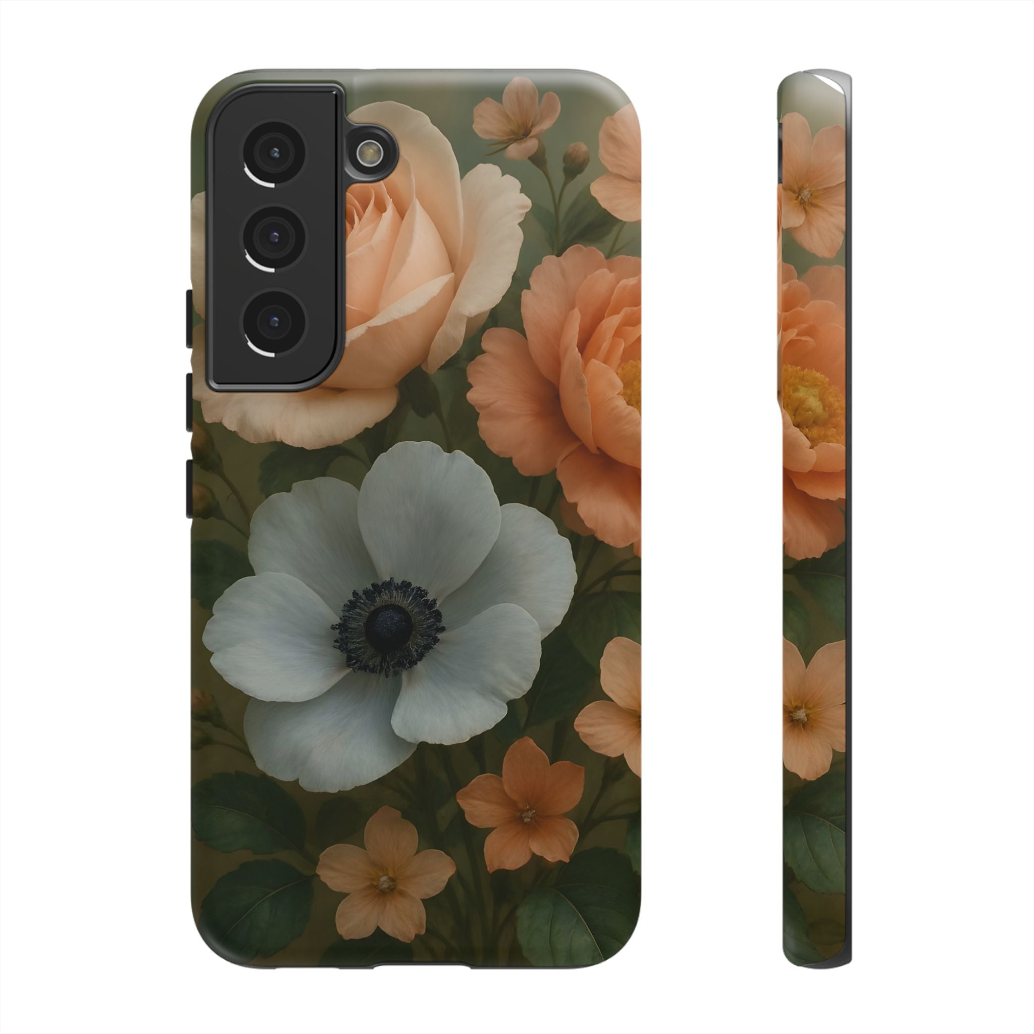 Floral Design White Cover Design, Tough Cases, Phone Cover