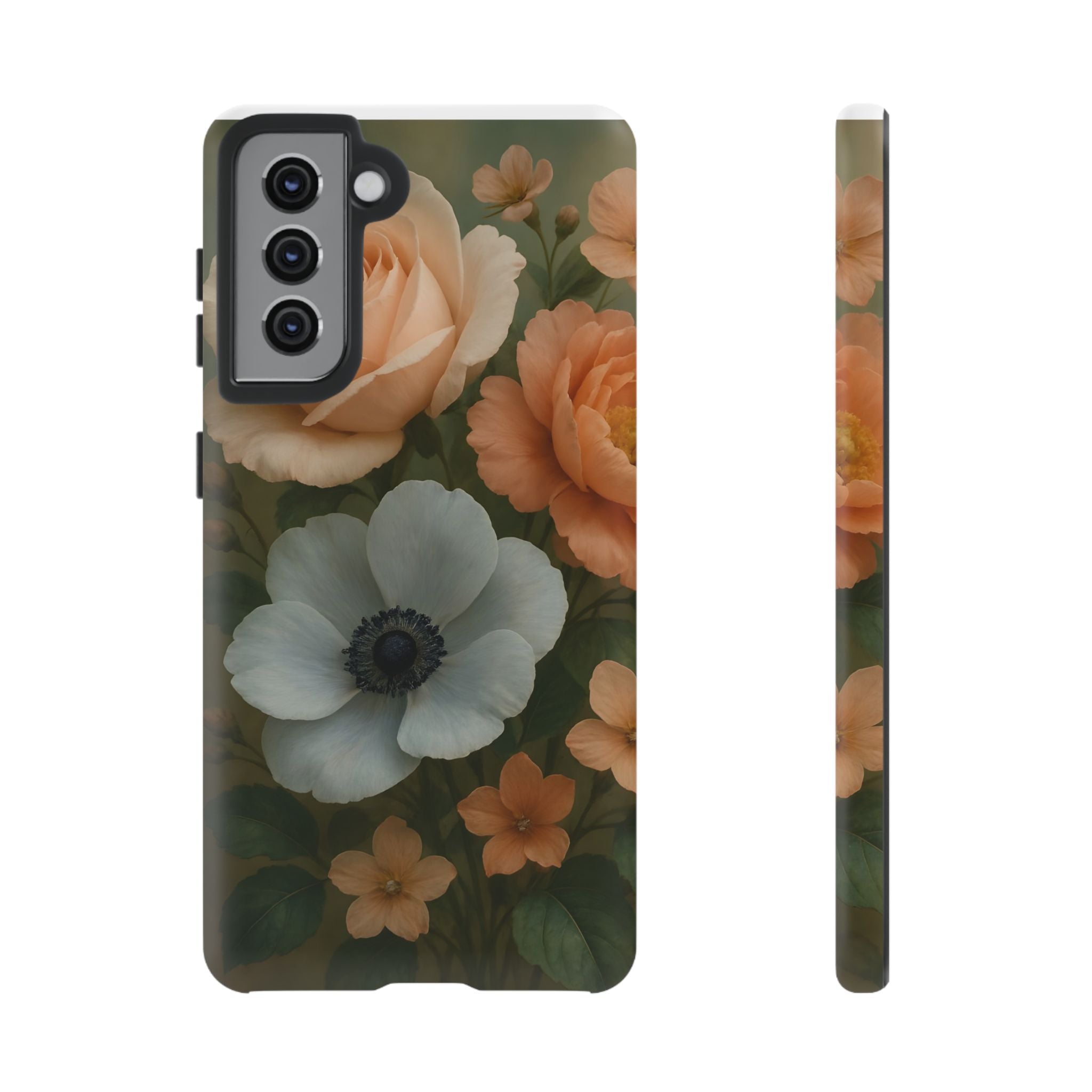 Floral Design White Cover Design, Tough Cases, Phone Cover