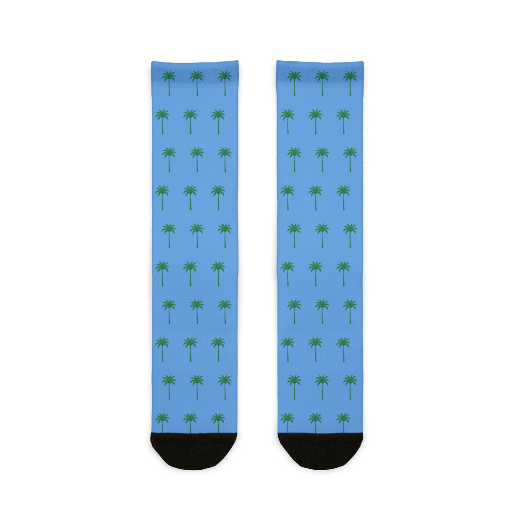 Palm Tree Blue Skies, Sublimation Crew Socks