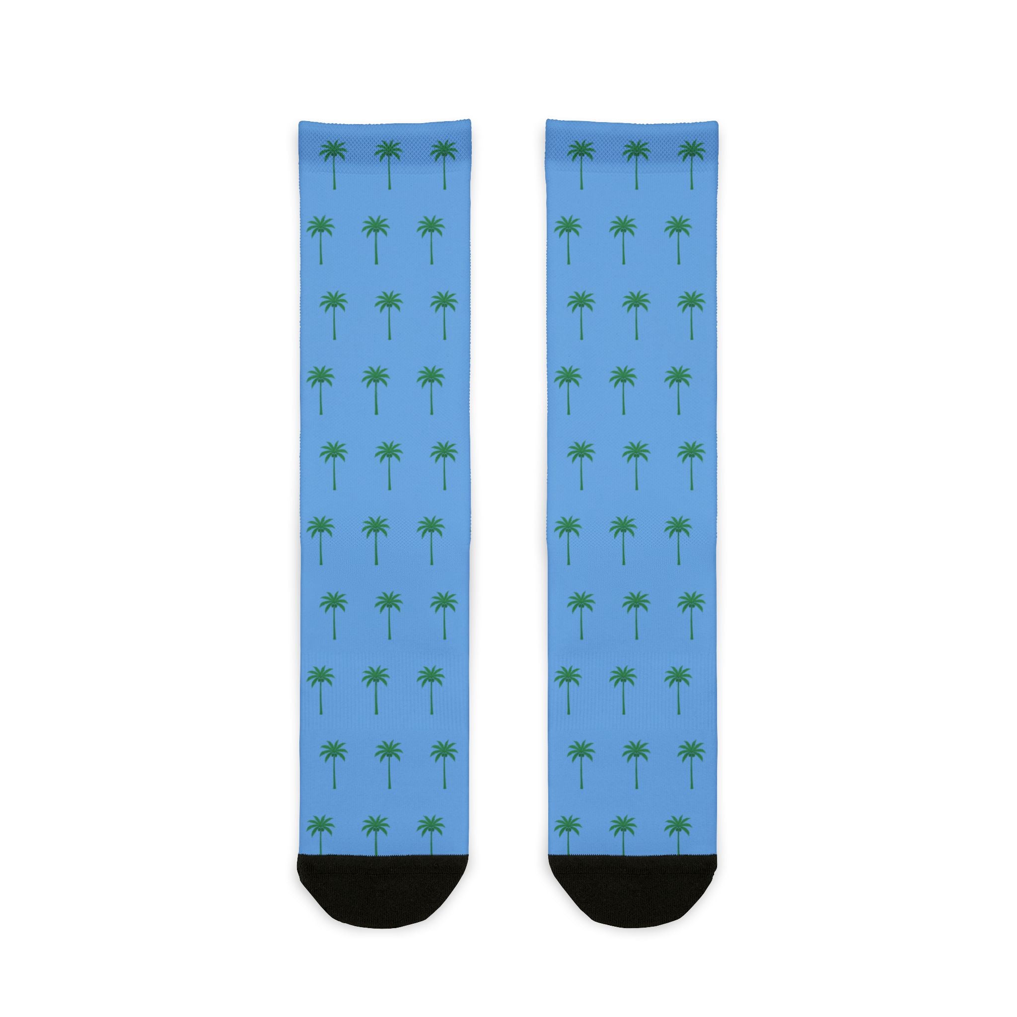 Palm Tree Blue Skies, Sublimation Crew Socks