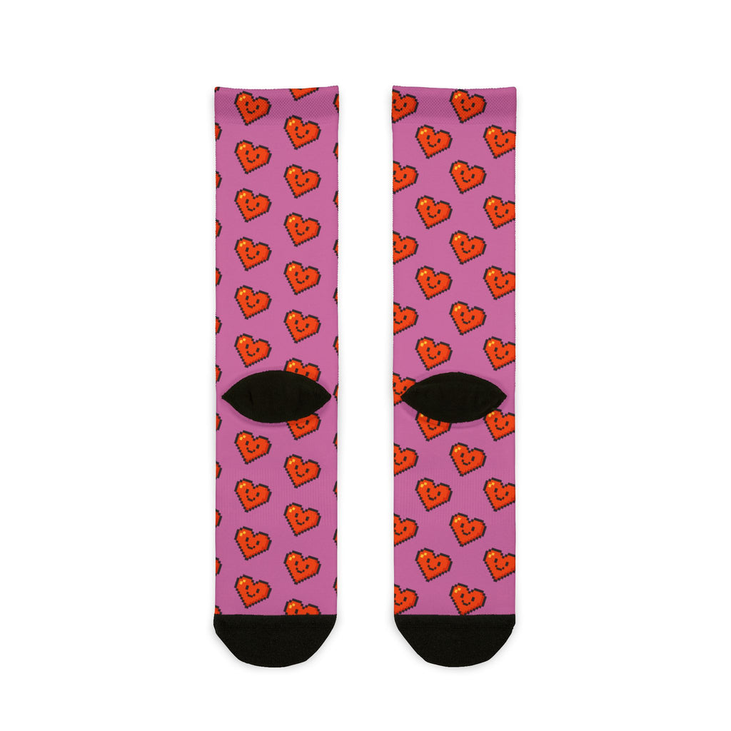 Pixel Love Heart, Sublimation Crew Socks