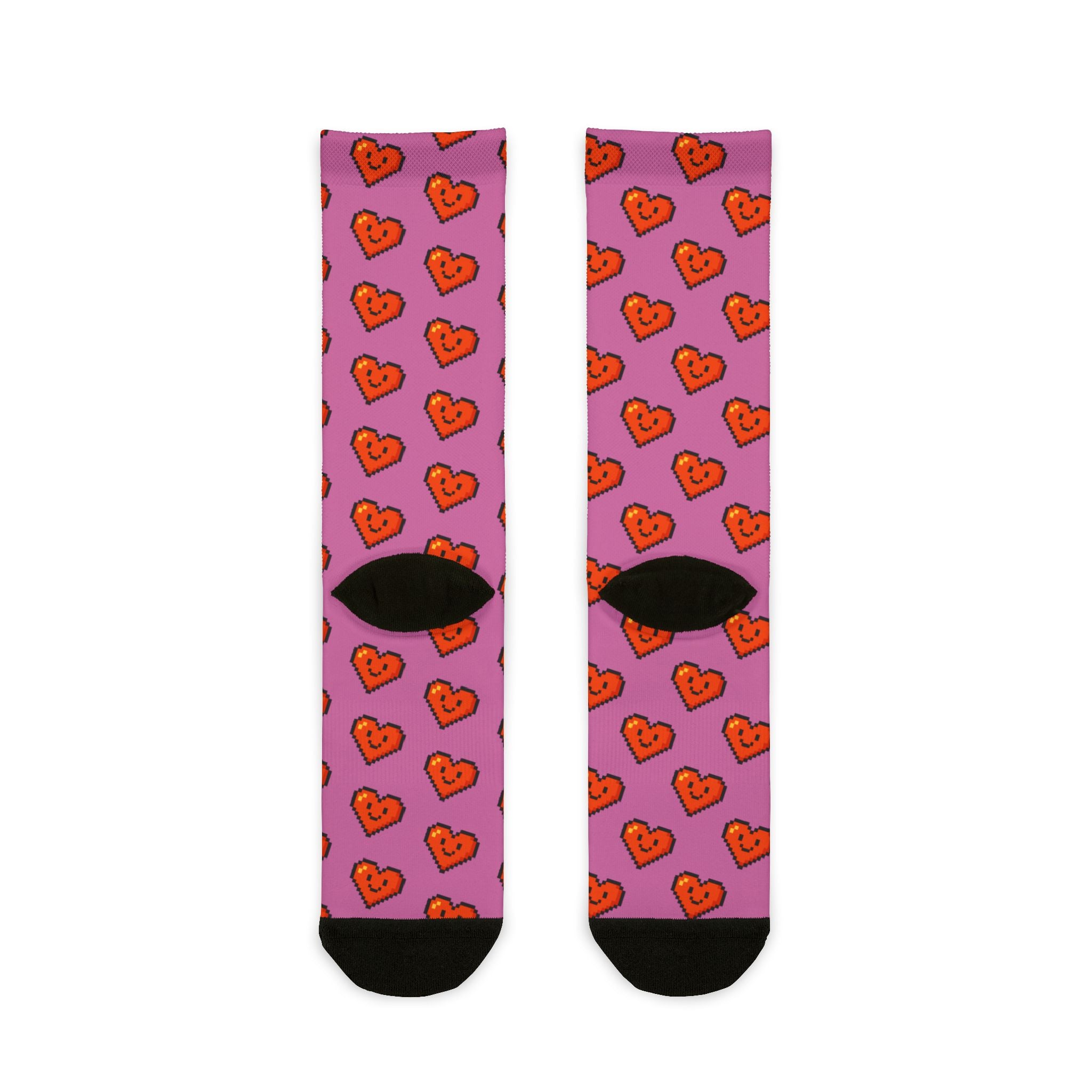 Pixel Love Heart, Sublimation Crew Socks