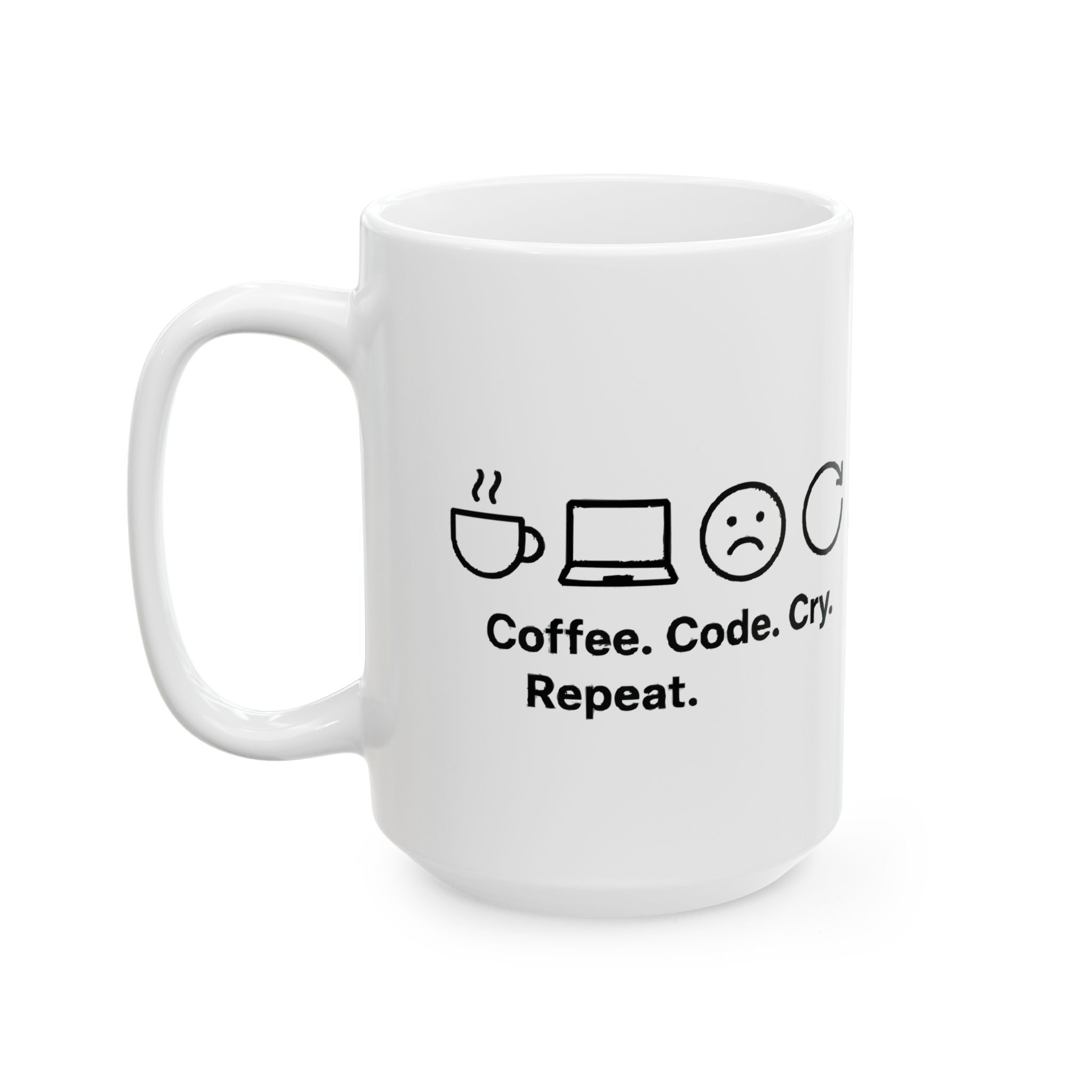 Coffee Code Repeat Ceramic Mug |  Personalized Mug