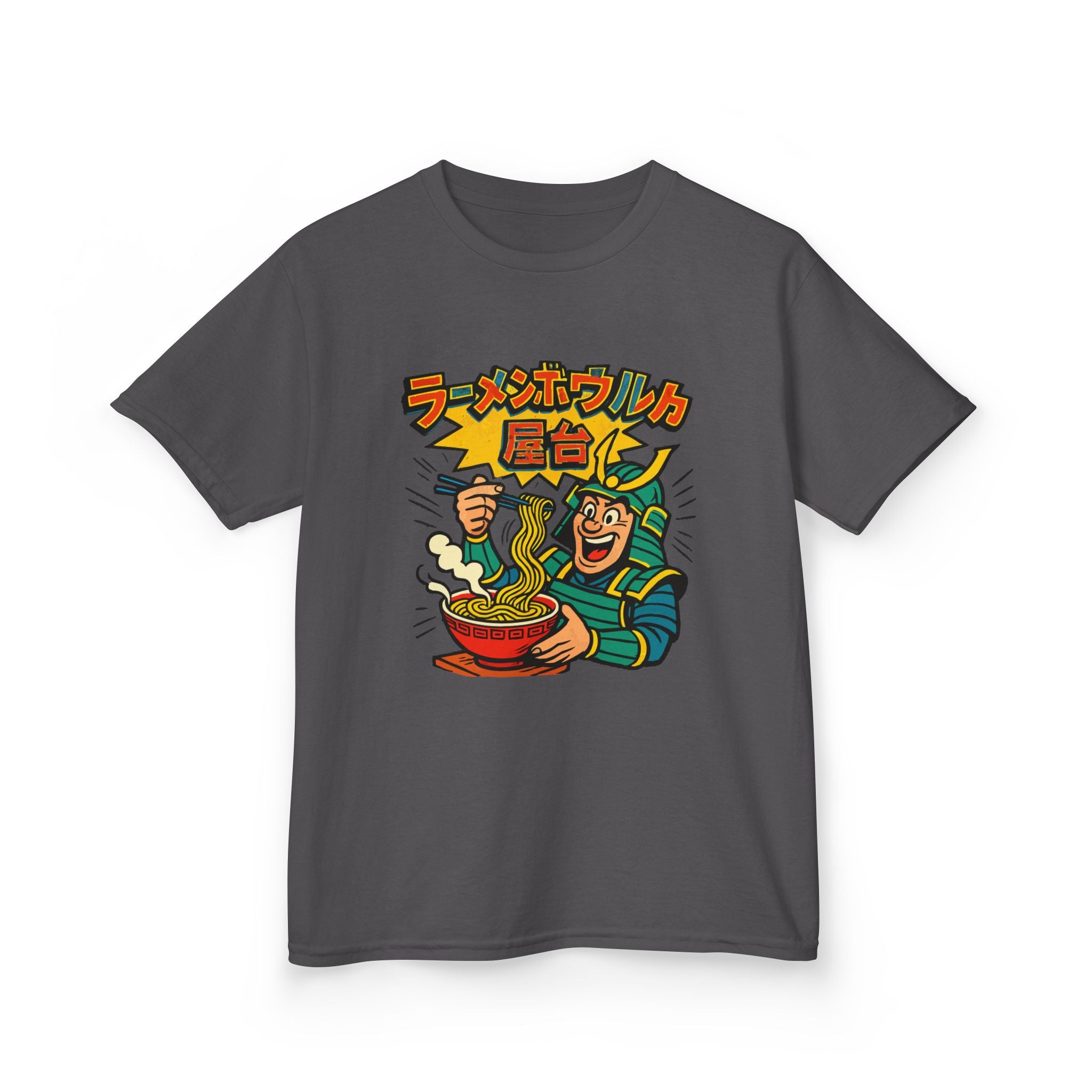 Cartoon Ramen Bowel Street Food Kids Tee, Fun Graphic Tee, Kids Cotton T-Shirt