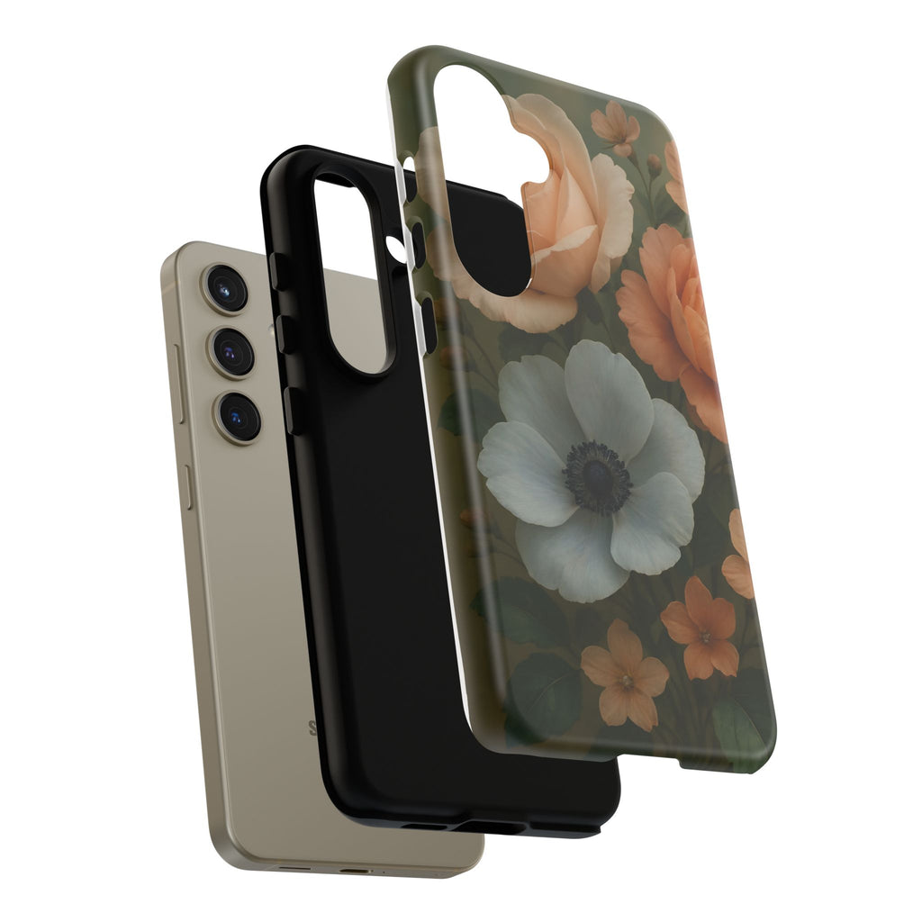 Floral Design White Cover Design, Tough Cases, Phone Cover