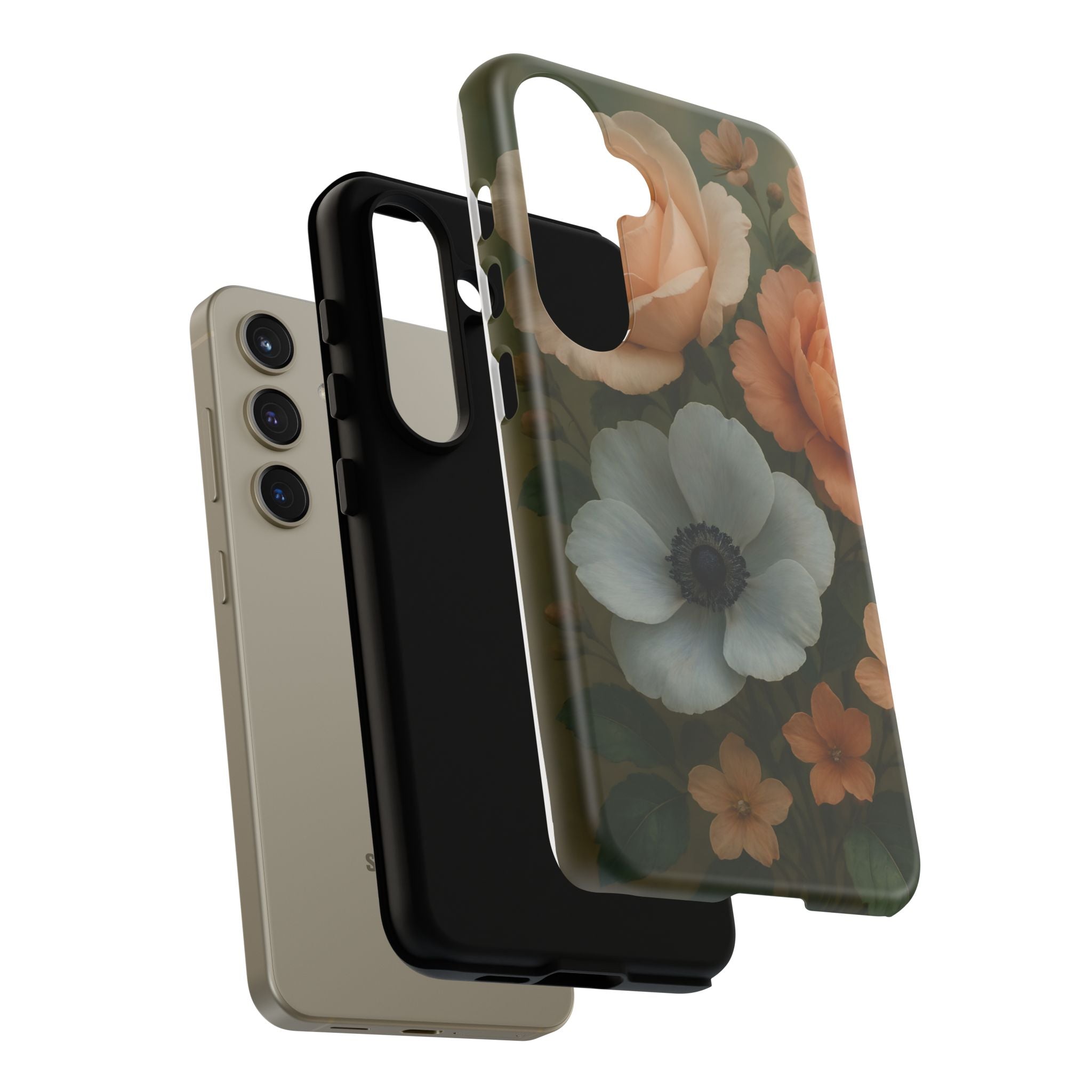 Floral Design White Cover Design, Tough Cases, Phone Cover