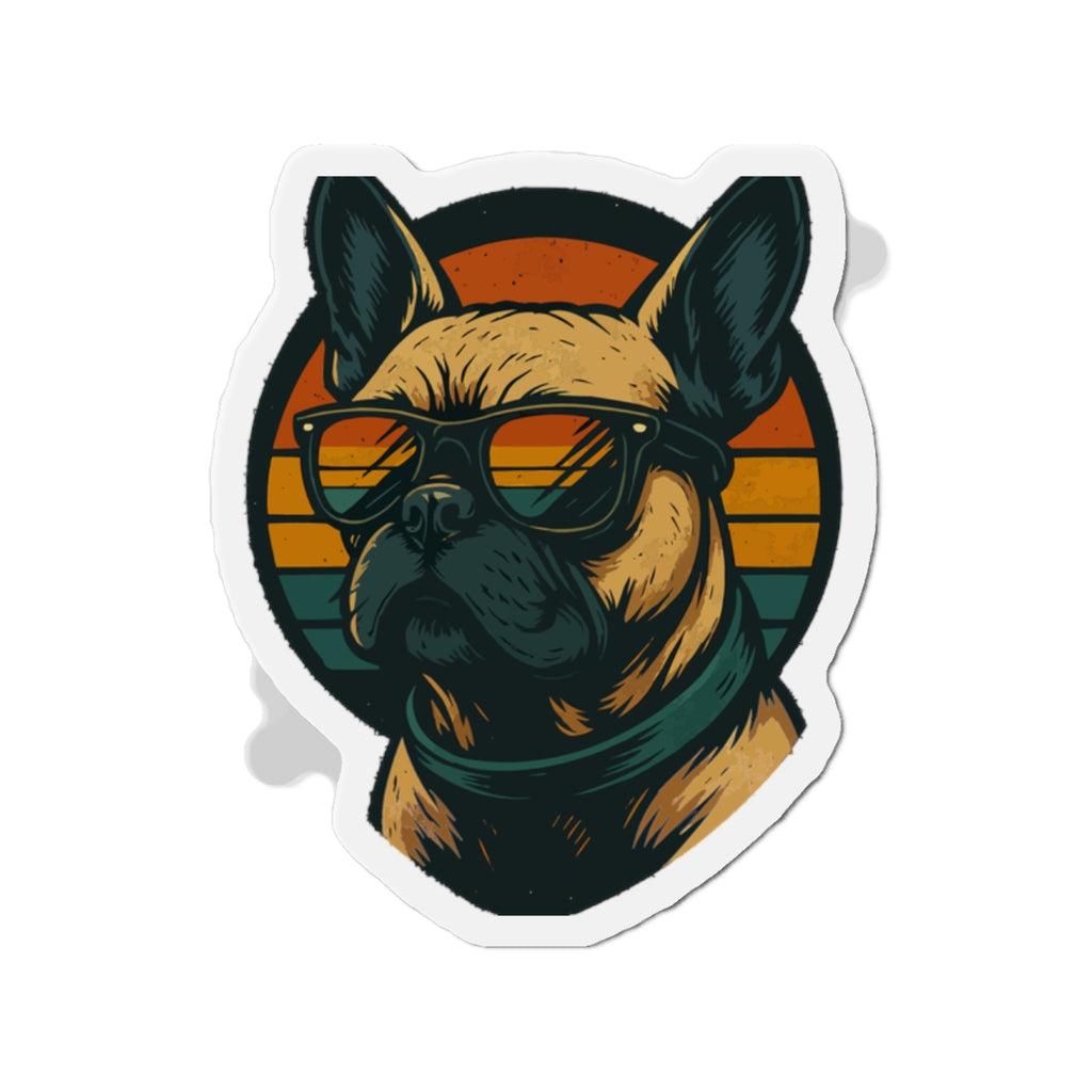 Bull Dog Sunset Die-Cut Magnets | Cute Home Decor
