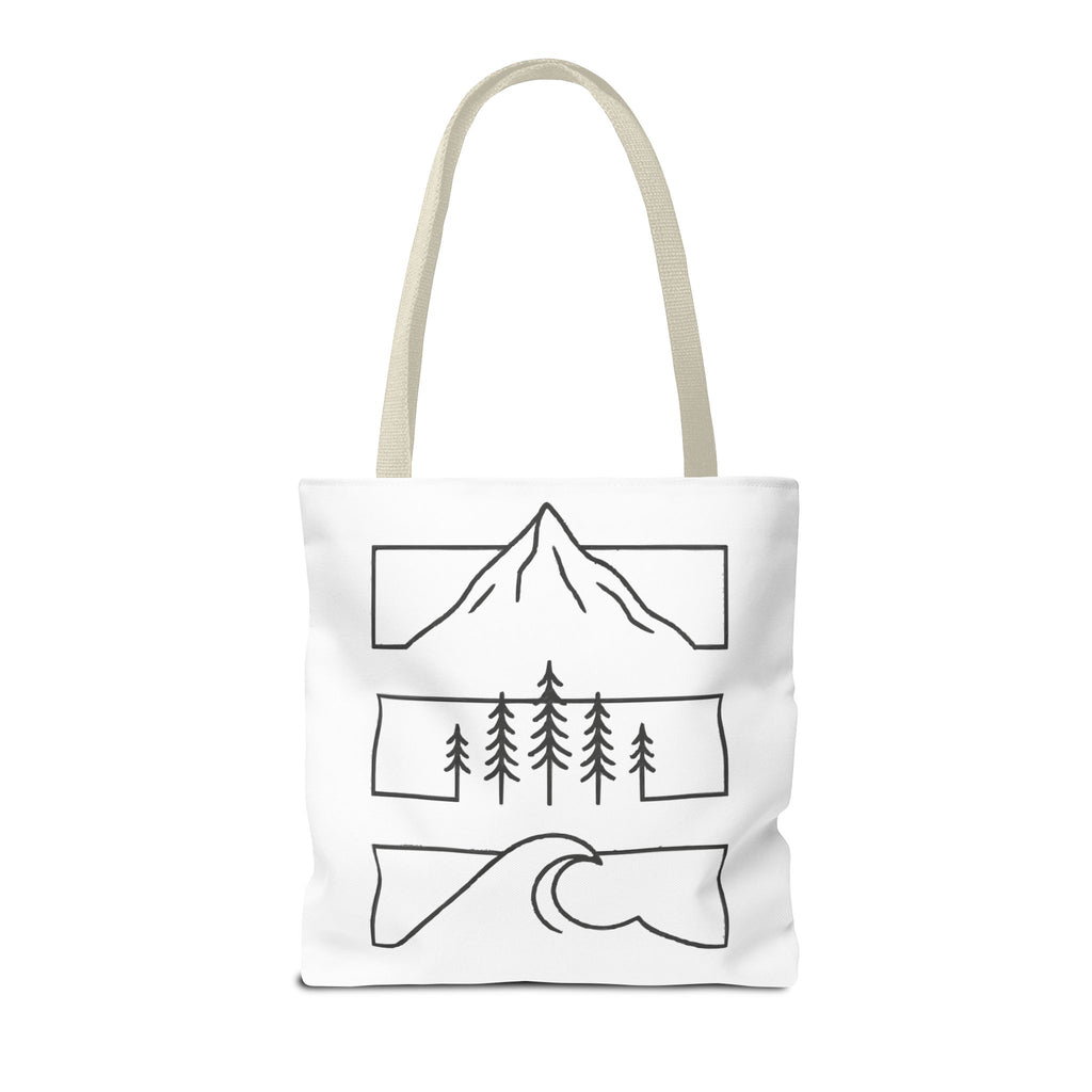 Mountain Wave Tote Bag, Inspirational Gift, Eco-Friendly Shopping Bag