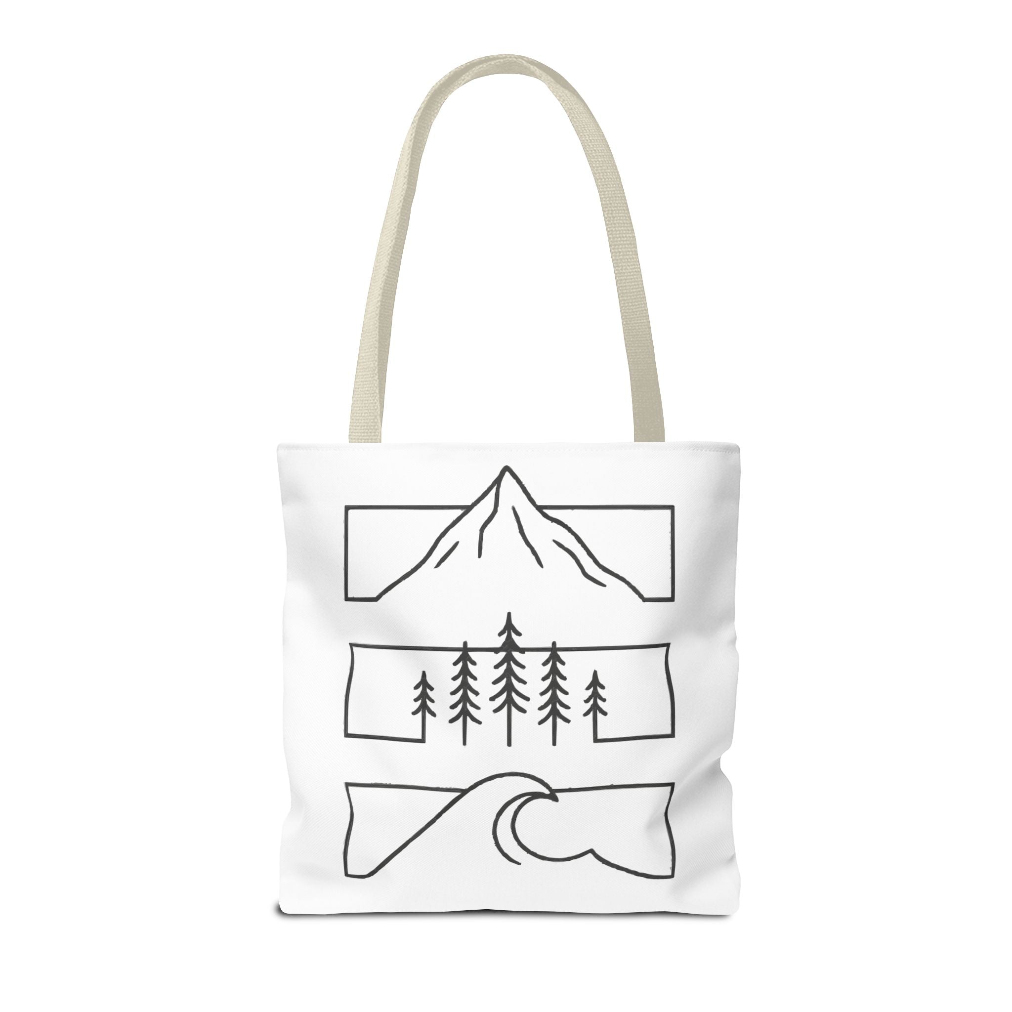 Mountain Wave Tote Bag, Inspirational Gift, Eco-Friendly Shopping Bag