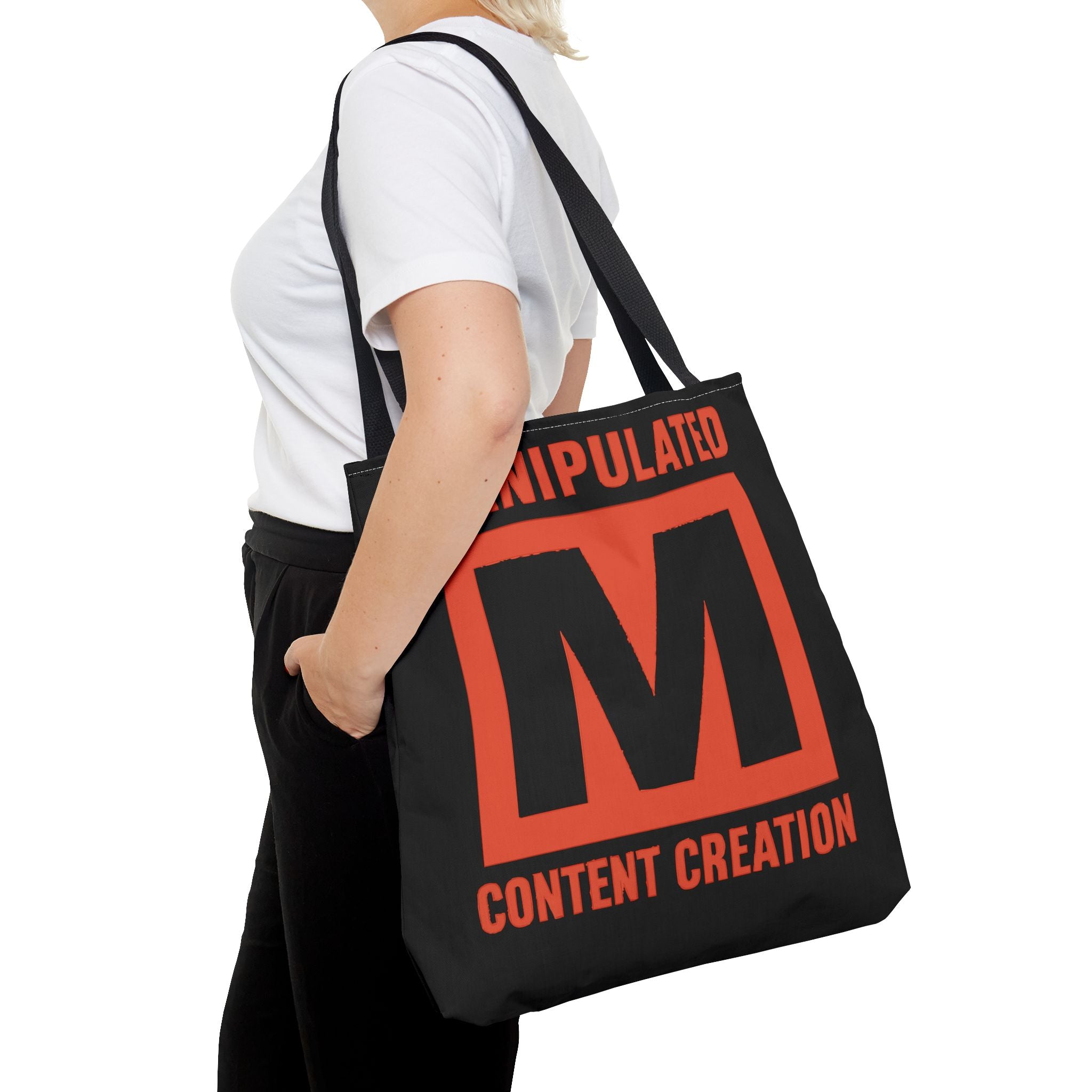 Manipulated Content Tote Bag, Inspirational Gift, Eco-Friendly Shopping Bag
