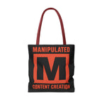 Manipulated Content Tote Bag, Inspirational Gift, Eco-Friendly Shopping Bag