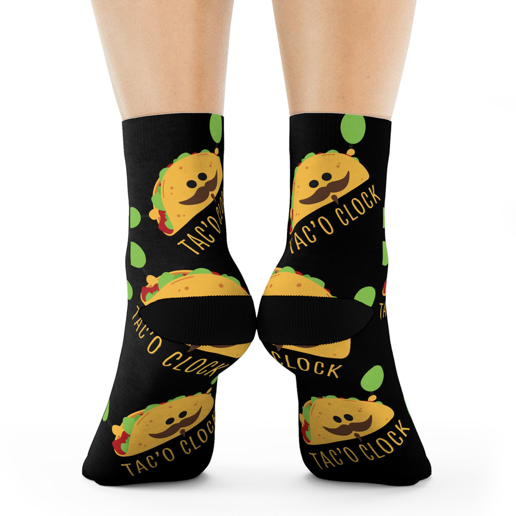Tac o Clock Crew Socks, Jellyfish Design