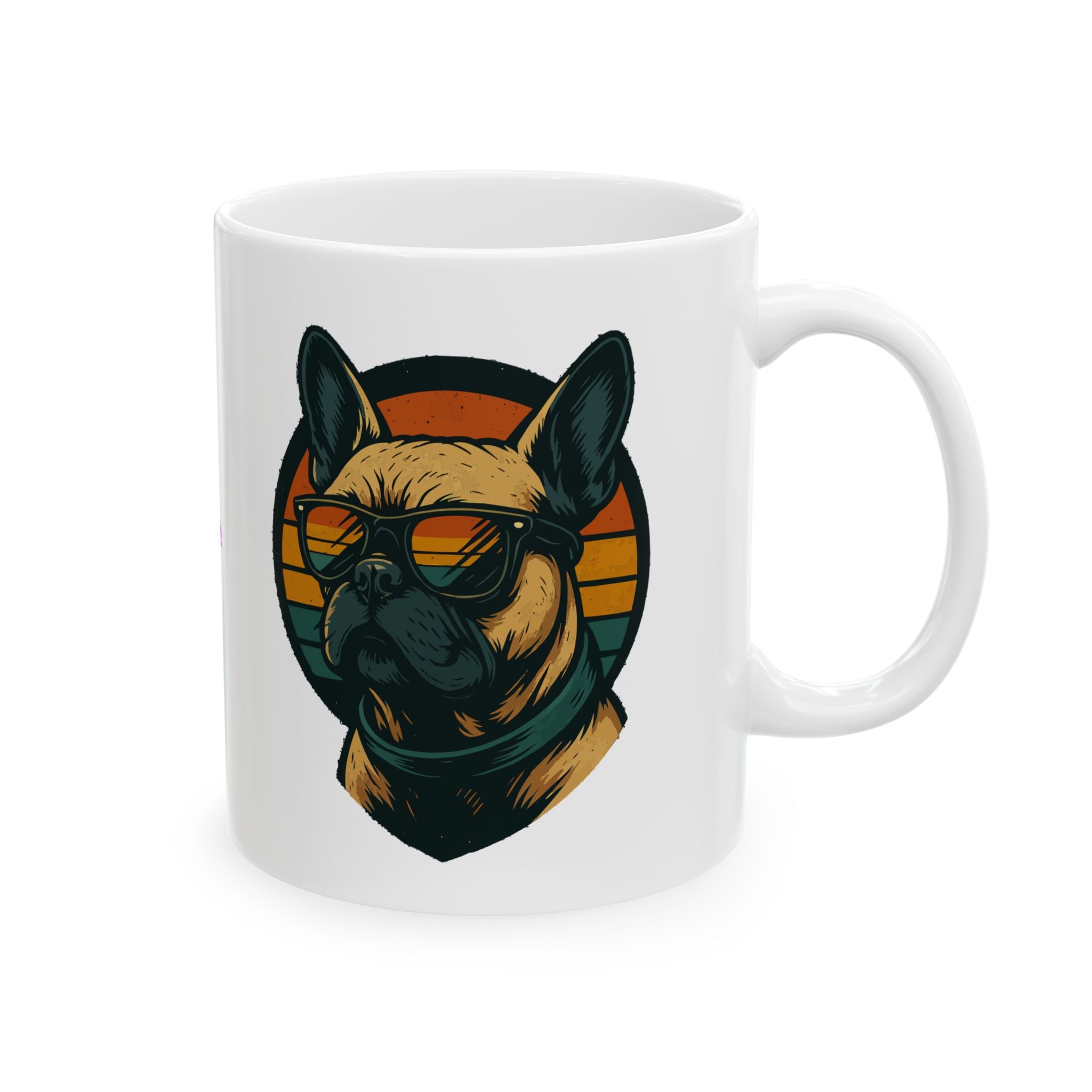 Bulldog Sunset Ceramic Mug |  Personalized Mug