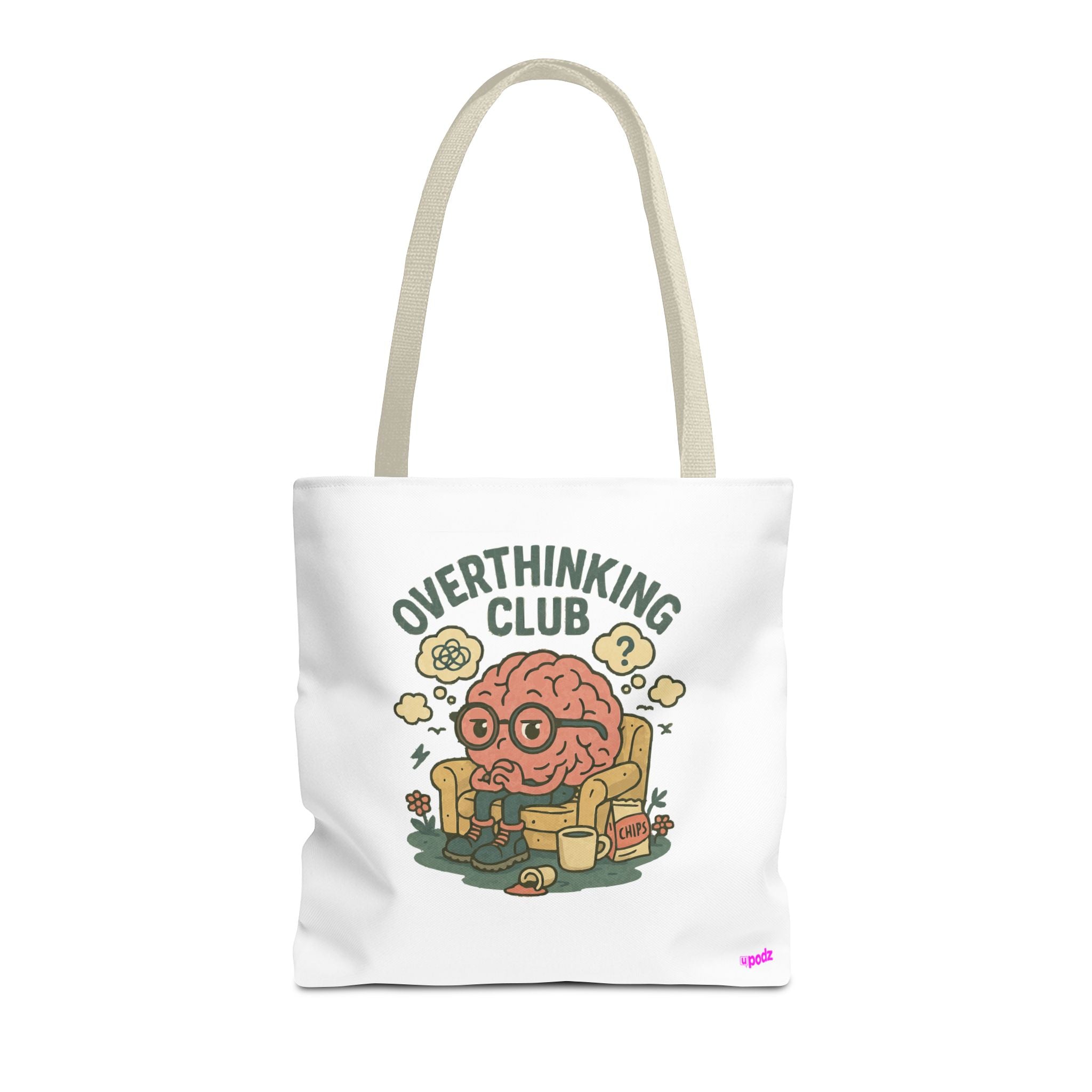 Overthinking Brain Quirky Design, Fun Bag