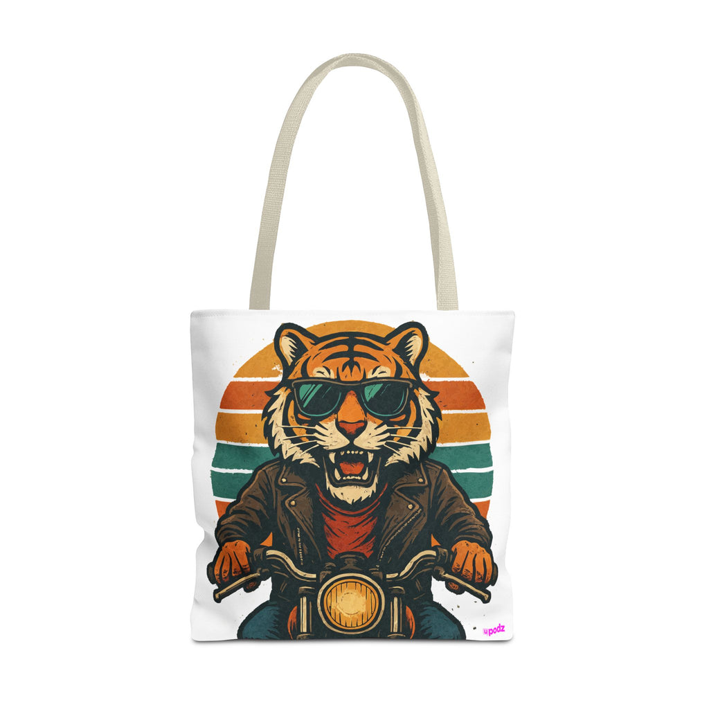 Tiger Rider Tote Bag - Quirky Fun Bag