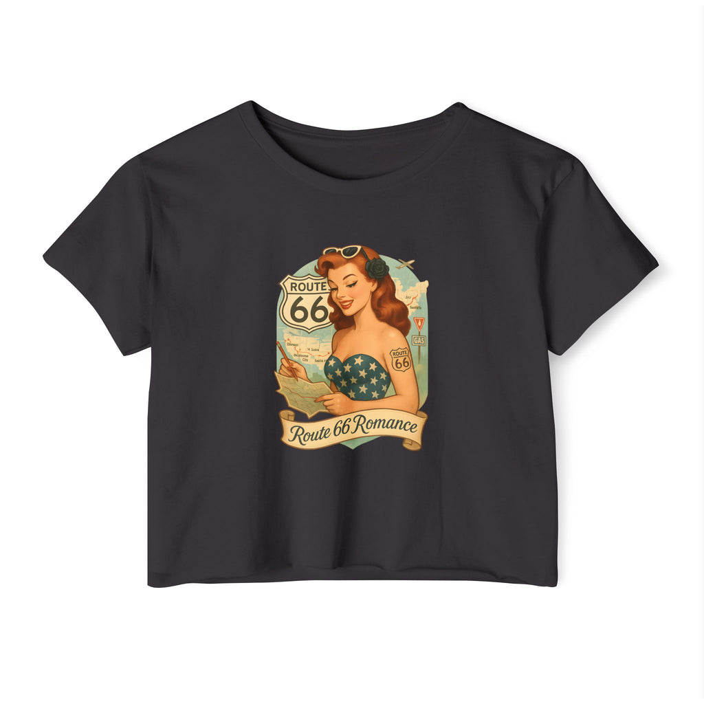 Retro Route 66 Festival Crop Top, Vintage Summer Boho Top