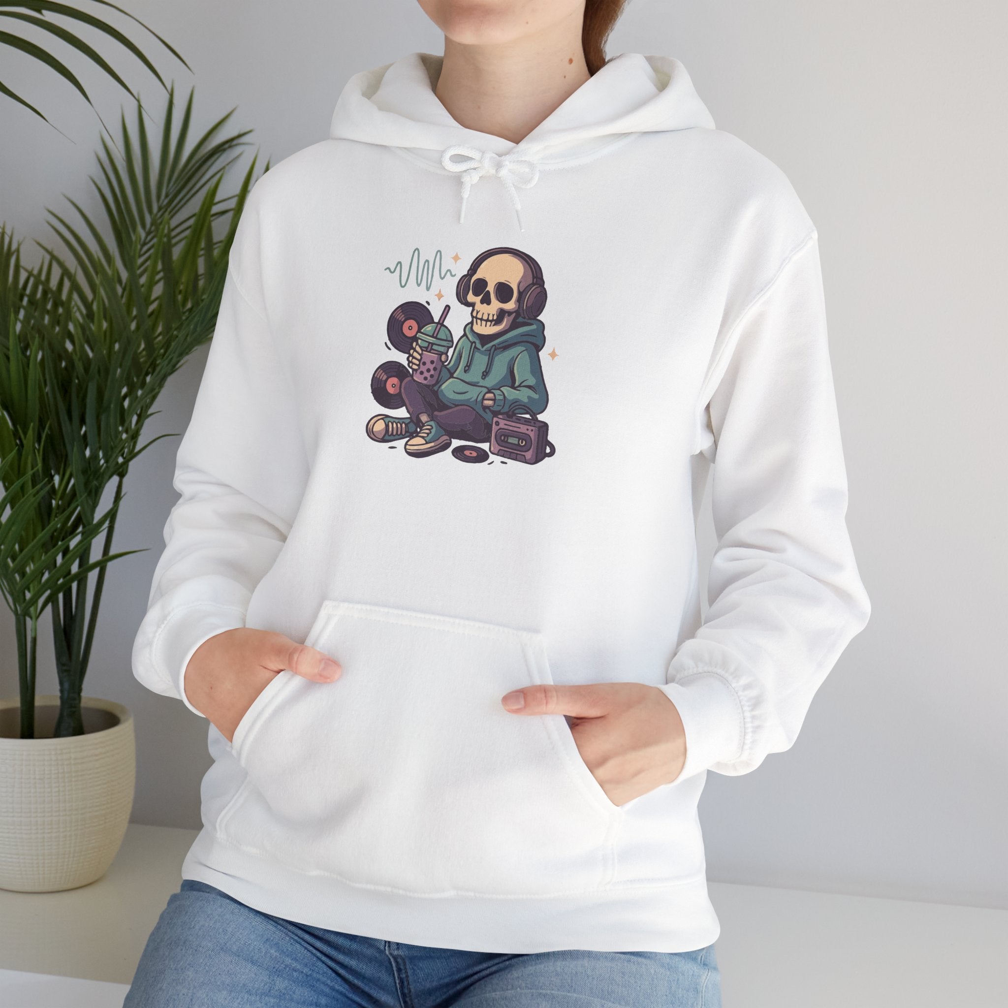 Skull Headphones Unisex Hoodie - Casual Everyday Essential