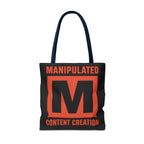 Manipulated Content Tote Bag, Inspirational Gift, Eco-Friendly Shopping Bag